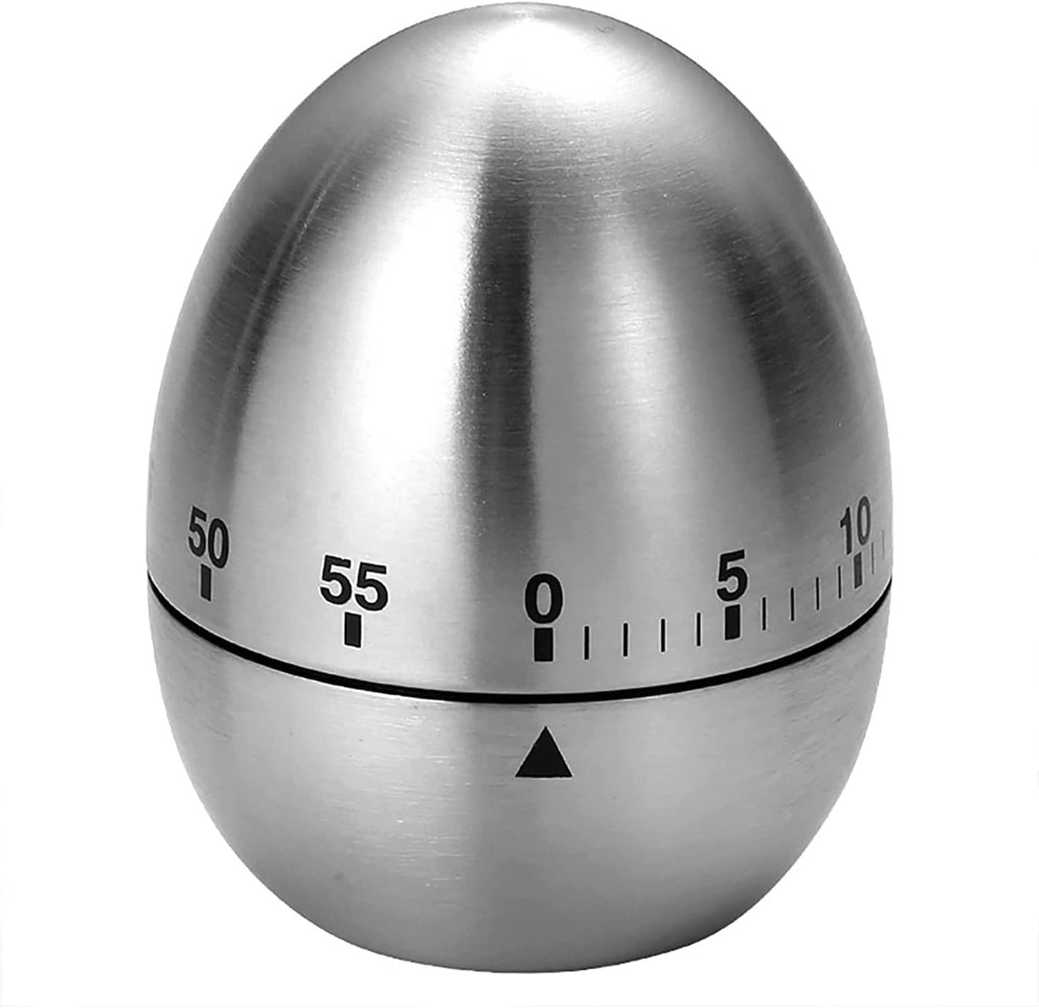 Image of VATTU Egg Shape Kitchen Timer Stainless Steel Machinery Count Down Analog Kitchen Timer