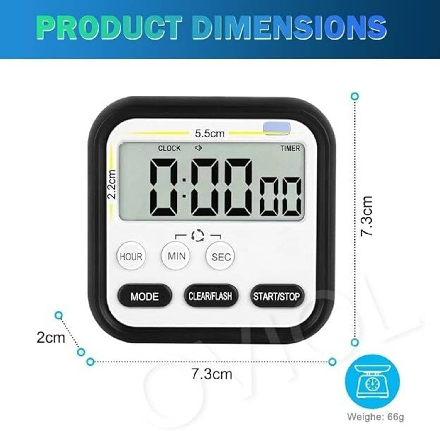 ArrayStyle Digital Kitchen Timer & Stopwatch - Image 2