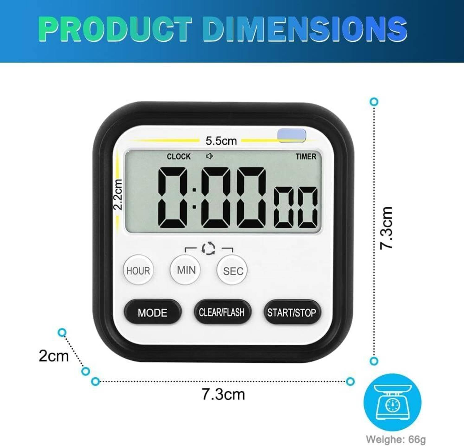 SADRUCHI Magnetic Countdown Timer Pink - Image 4