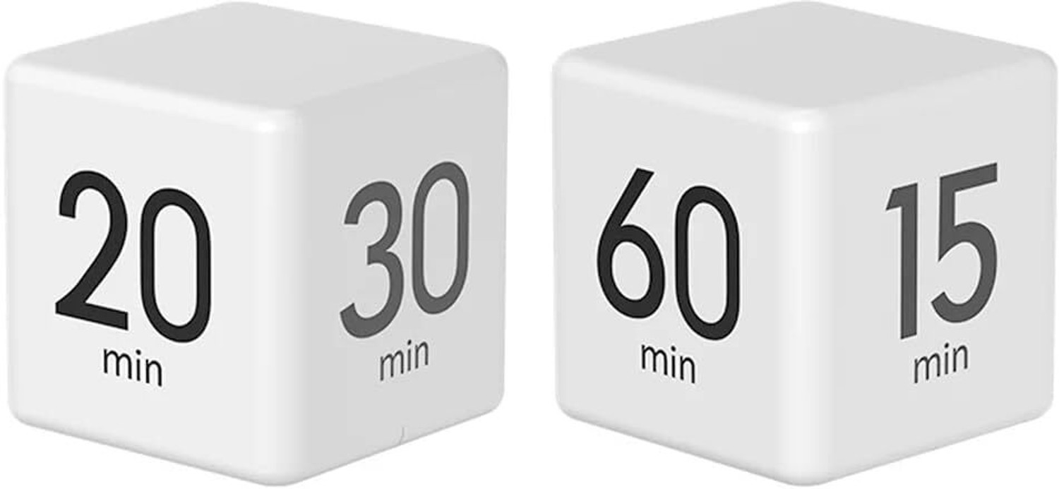 Image of HomeHunt Cube Timer For Kitchen,Gravity Sensor Flip Timer,Square Kids Timer15-20-30-60Min Digital Kitchen Timer