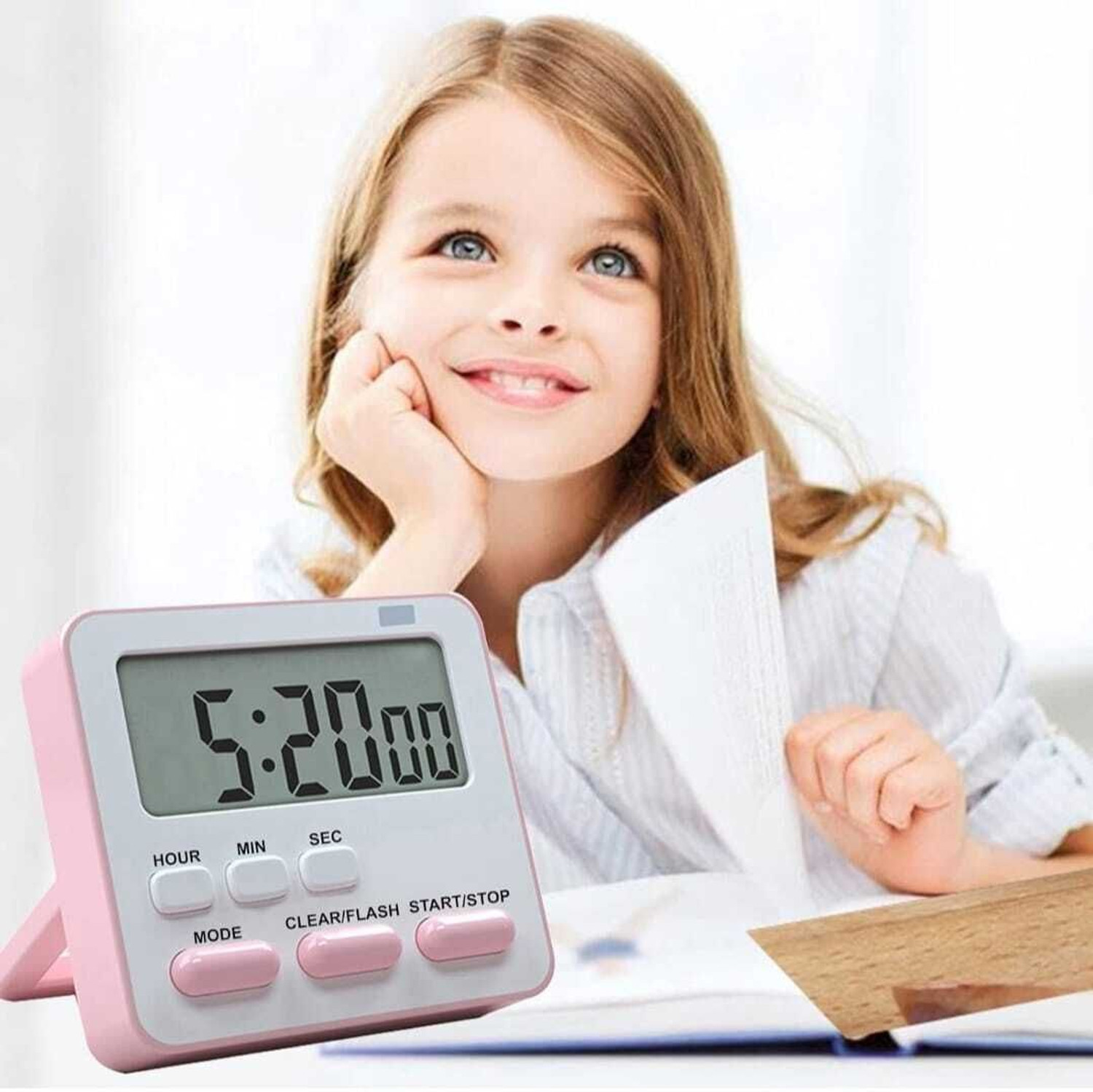 Image of SHIVIT Digital Kitchen Timer & Stopwatch, Large Digit Countdown, Loud Alarm. Magnetic Digital Kitchen Timer