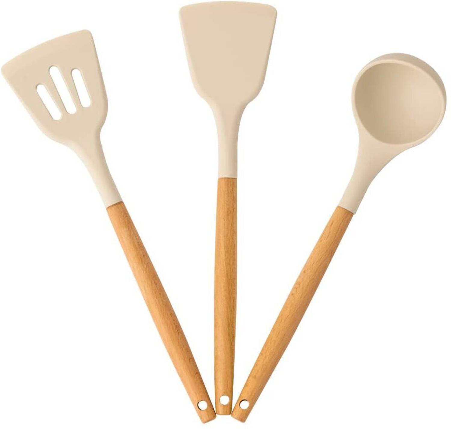 Zroof Silicone for Kitchen, Tools Set of 3 Wooden Spatula — Kitchen Tools & Gadgets
