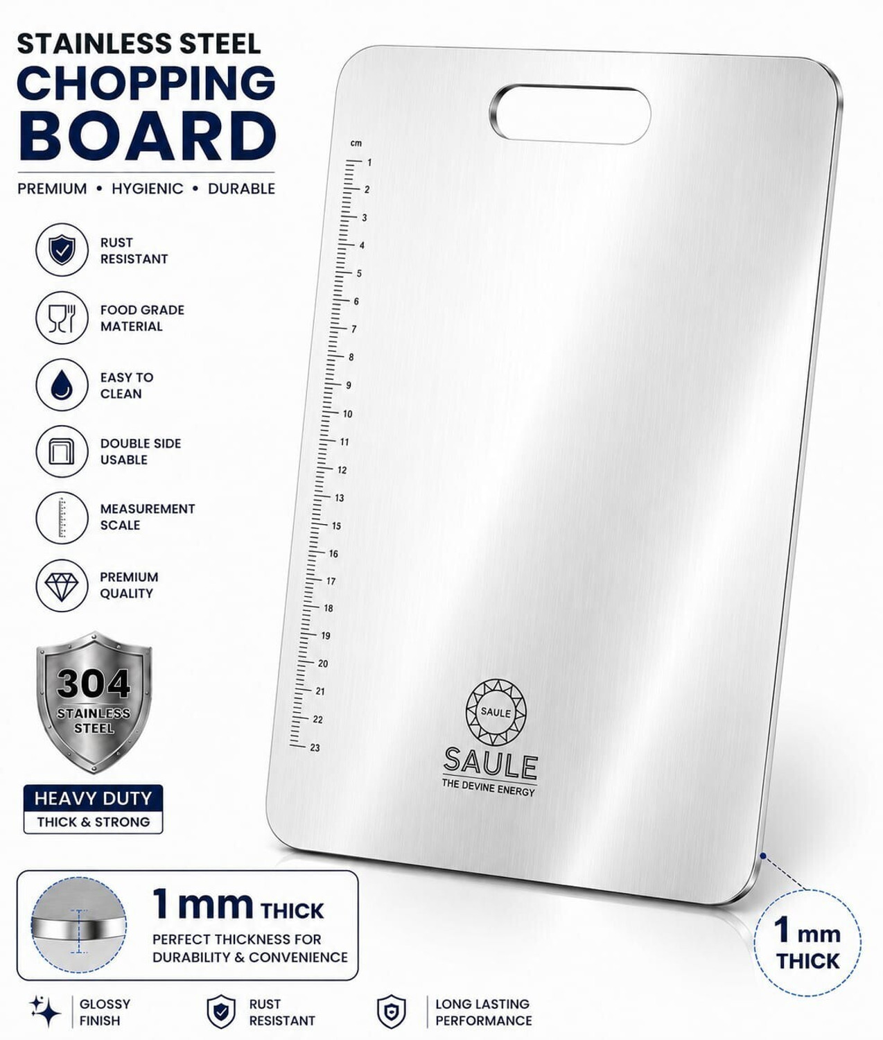Image of Saule Saule Stainless Steel Medium Board Kitchen Tool Set