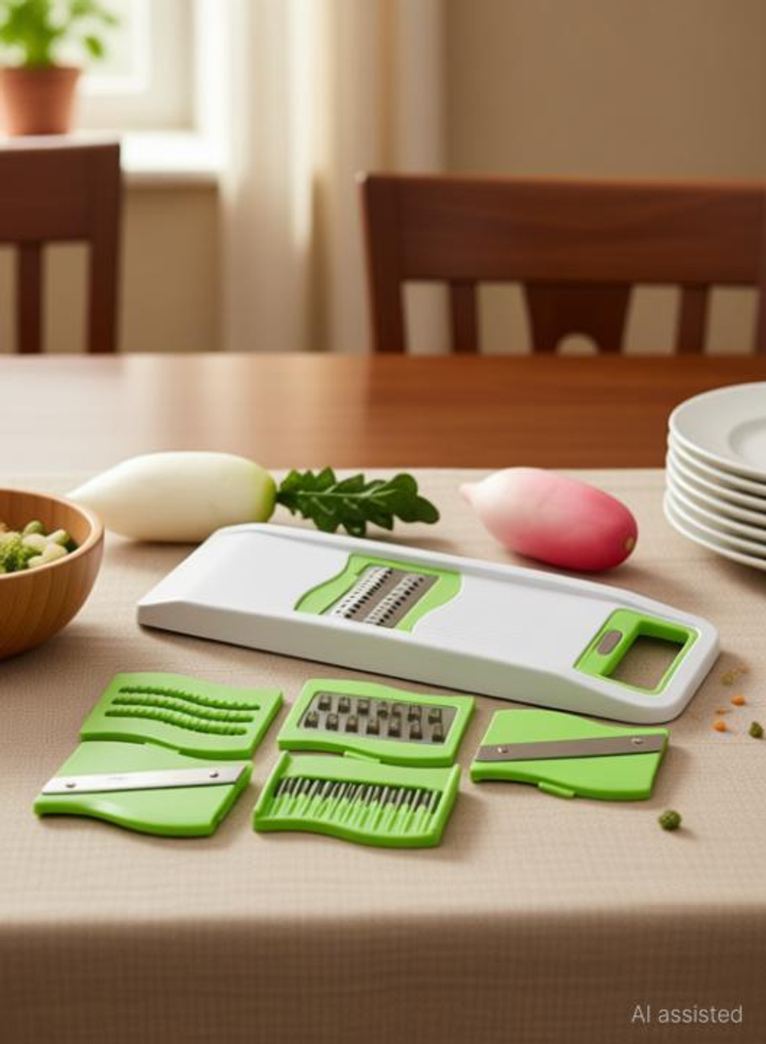 Image of Aappliances 6 in 1 Slicer & Grater with Safety Holder Kitchen Tool Set