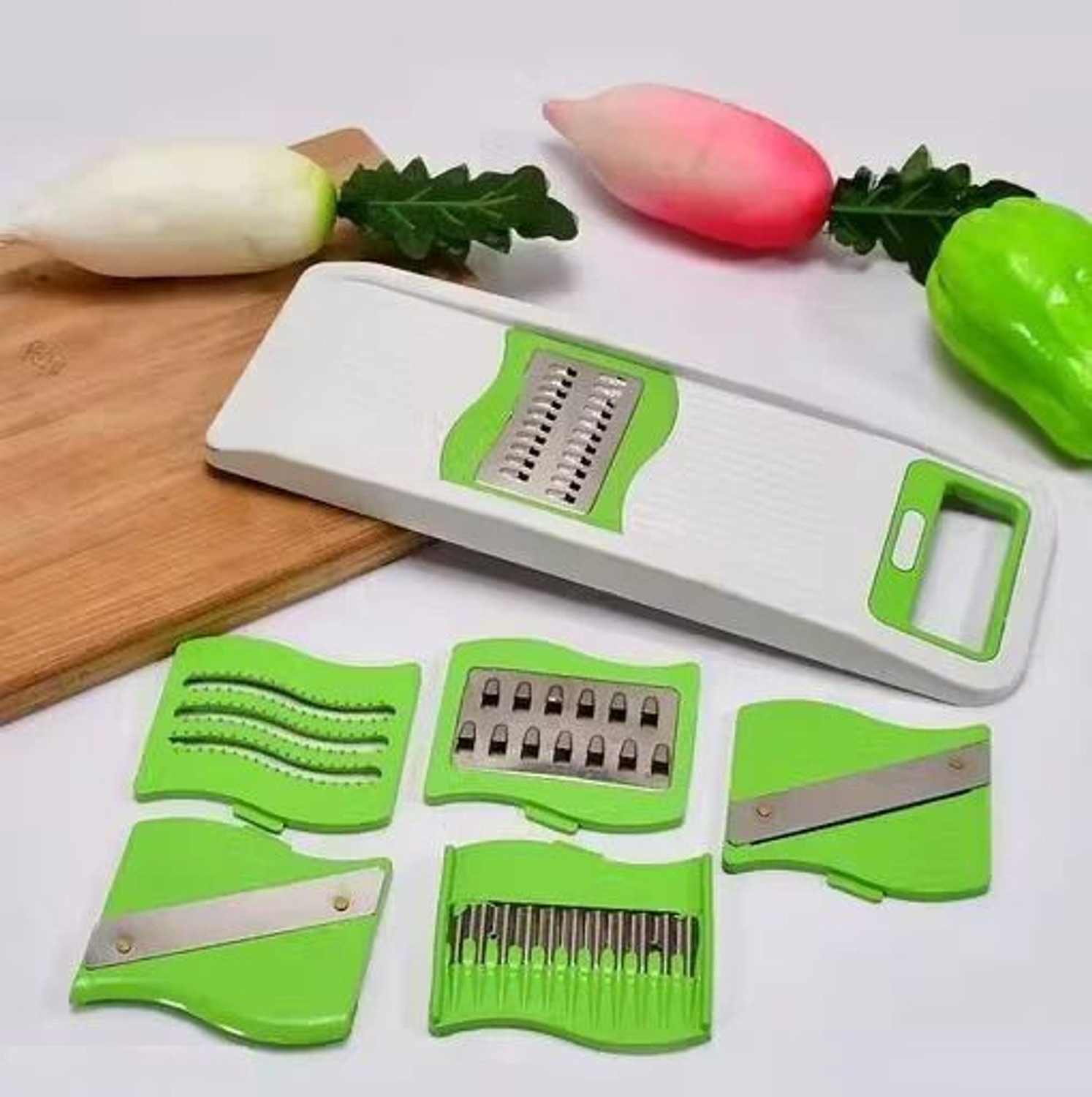 Image of Aappliances 6 in 1 Slicer & Grater with Safety Holder Kitchen Tool Set