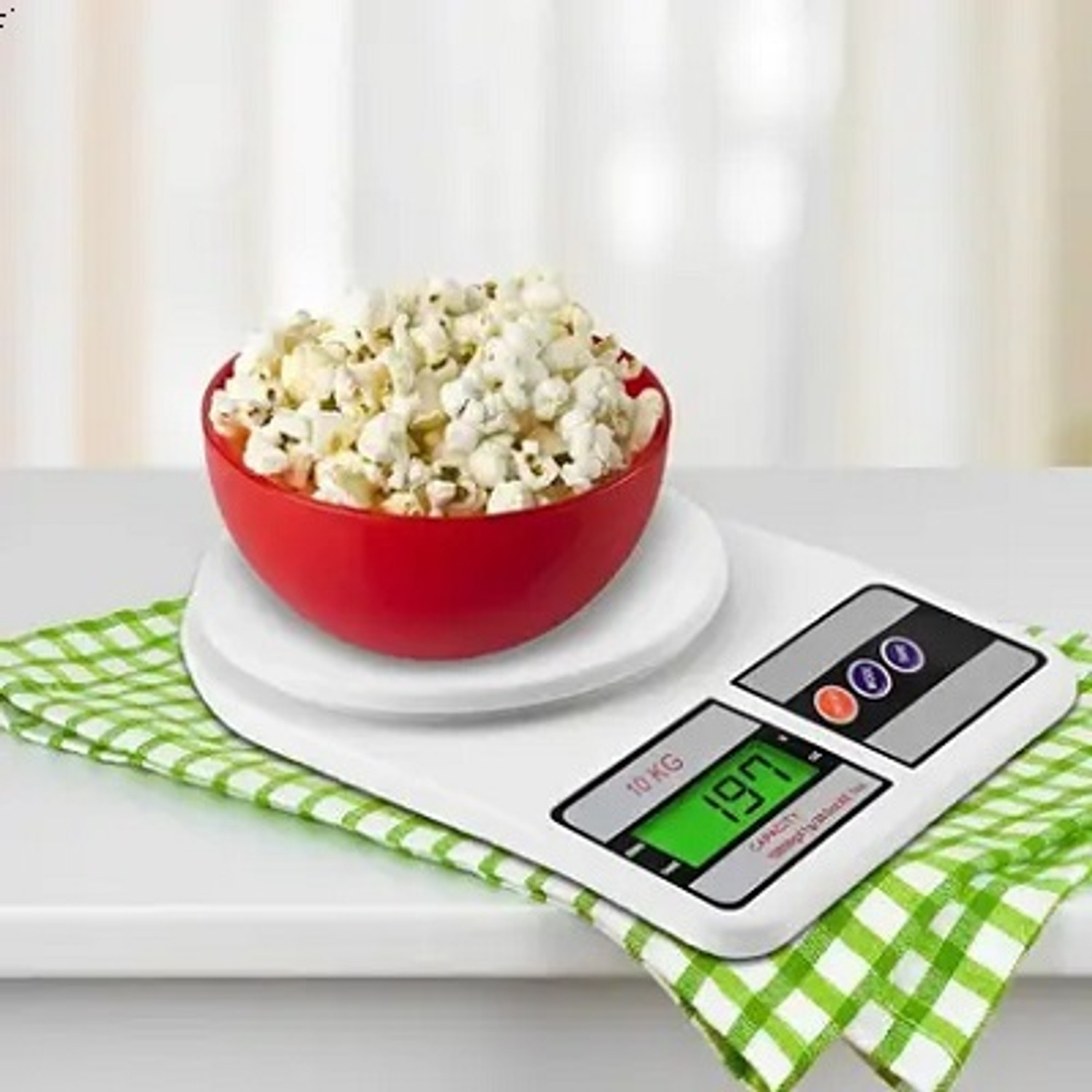 Image of Flipkart SmartBuy Digital Kitchen Weighing Scale,LCD Display, Food Weight Machine (White) Weighing Scale