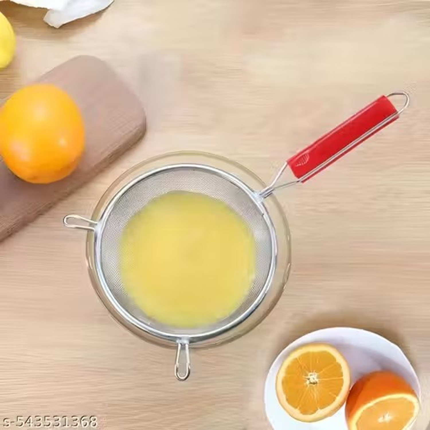 Image of CookoFriends Steel Soup Strainer with Tea Strainer and Whisk for Juice, Coffee, Tea Kitchen Tool Set