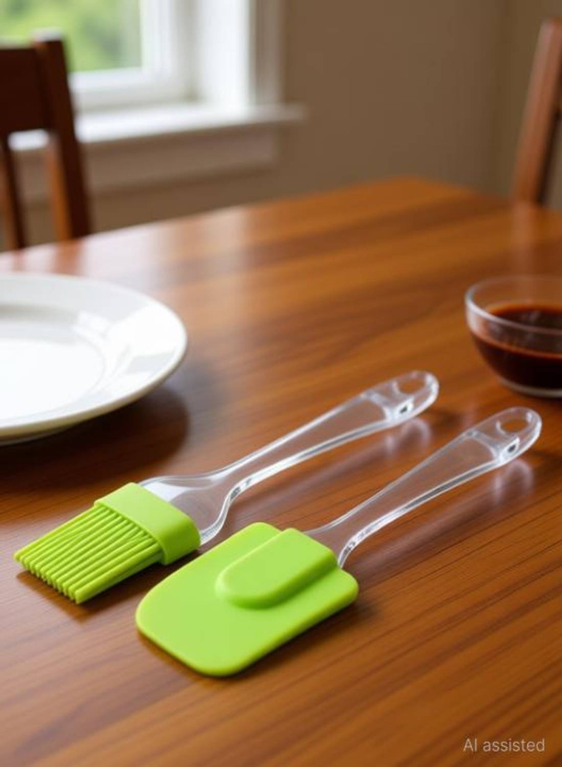 AMAZEE Silicone Spatula and Pastry Brush Set Special for Kitchen Use, Cake Mixer, Grilling, Tandoor, Cooking, Baking, Glazing, BBQ, Oil Brush for Cooking Silicon, Oil Brush Kitchen Tool Set