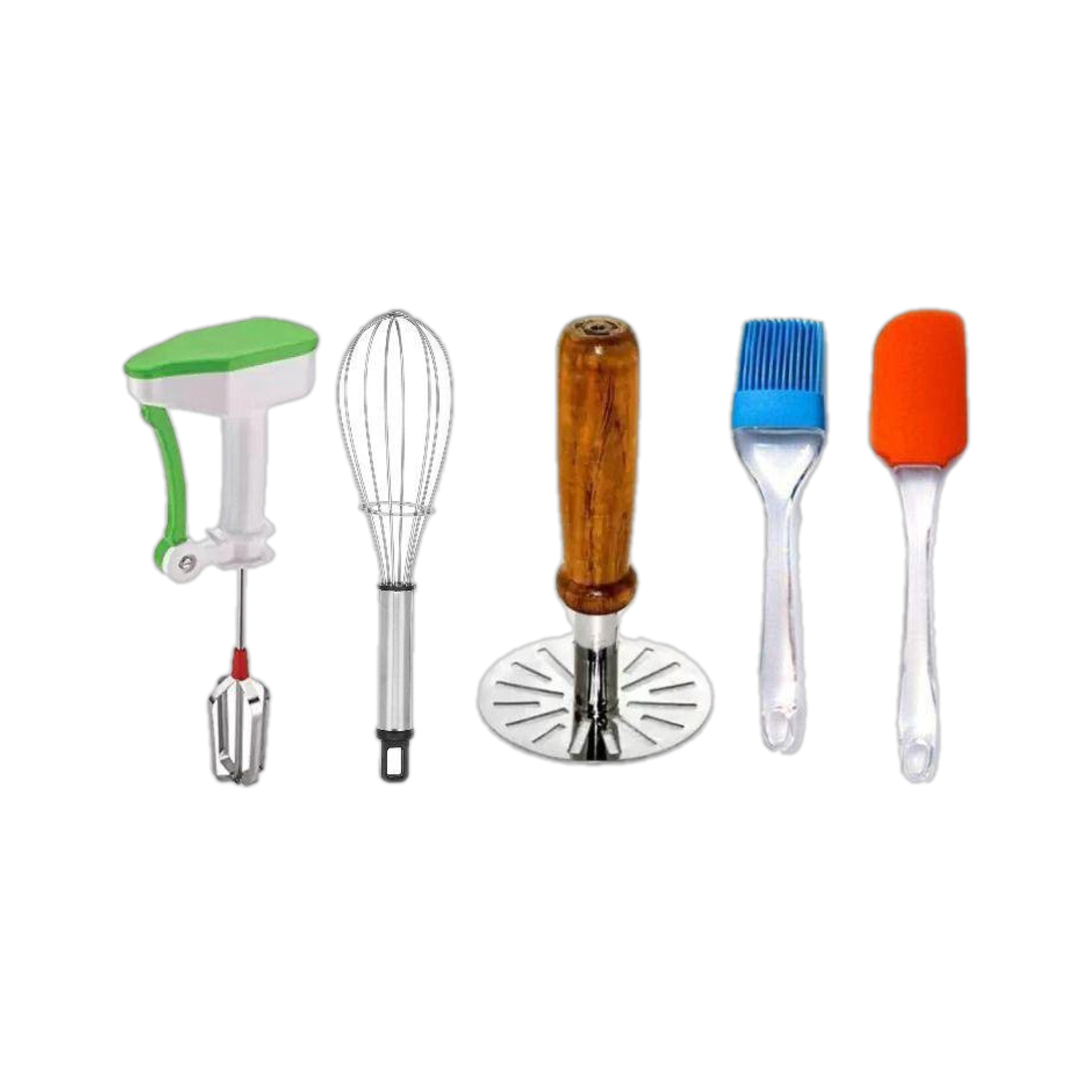OMORTEX Of Power Free Hand Blender ,Wooden (Pack Of 5) Kitchen Tool Set — Kitchen Tools & Gadgets