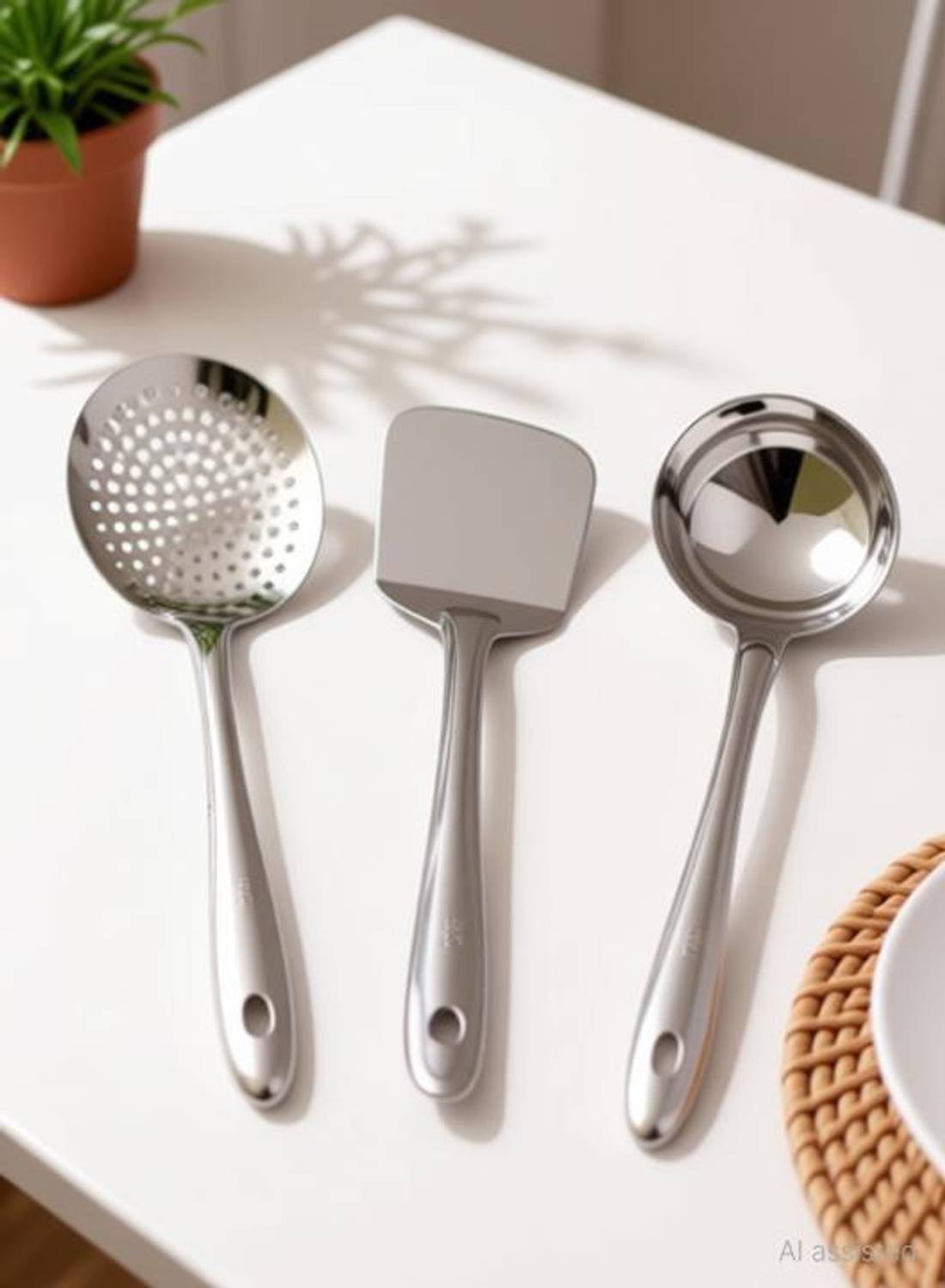 BARTANMART 1 Karchi, 1 Skimmer, 1 Spatula Kitchen Tool Set