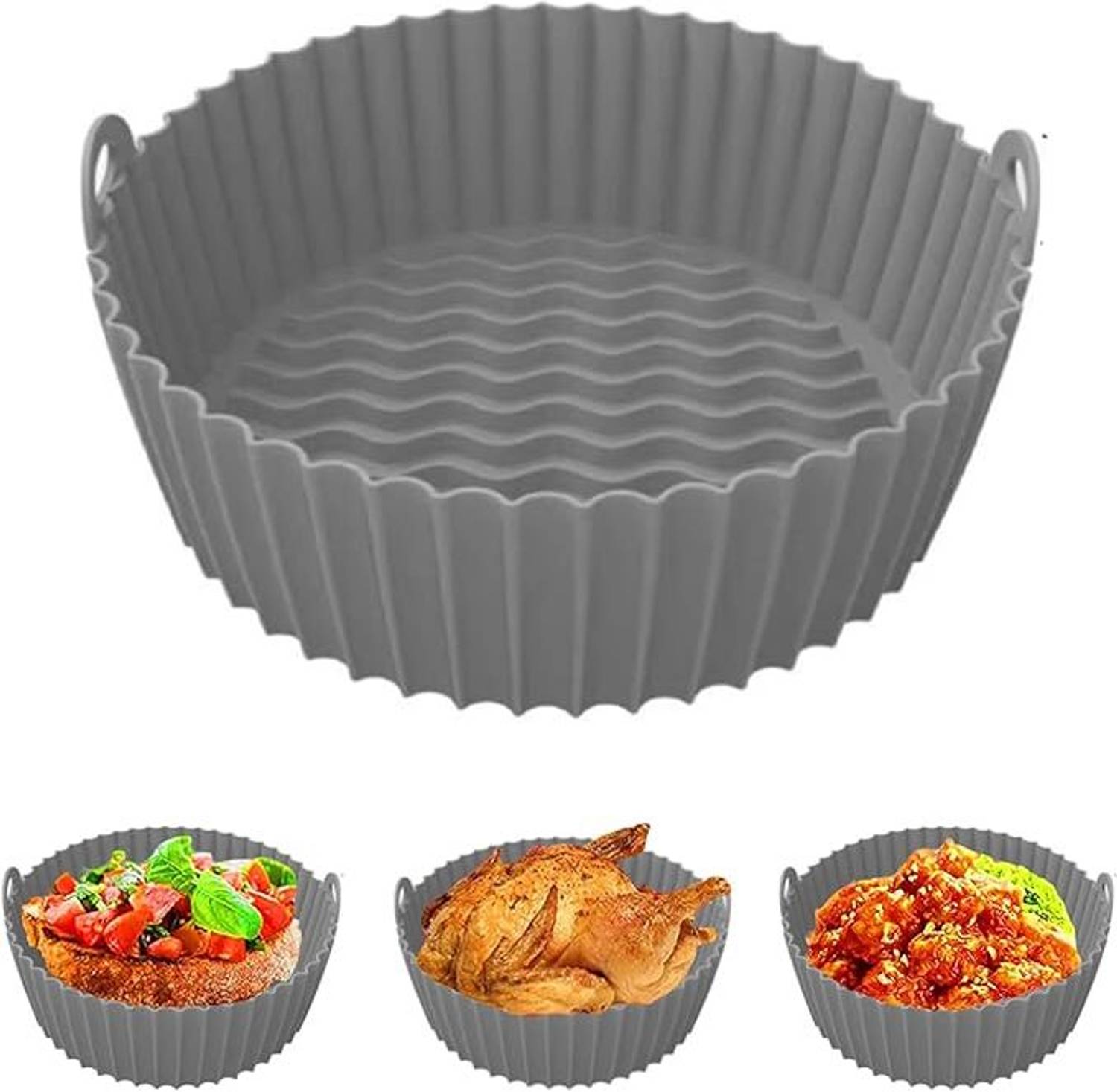ALICIA Square Air Fryer Silicone Liners, Reusable Air Fryer Silicone Tray 1pcs Kitchen Tool Set