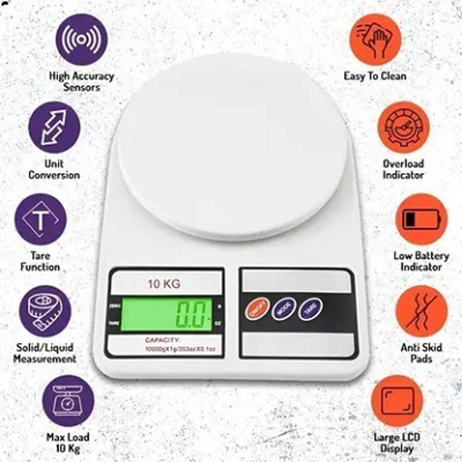 Image of Flipkart SmartBuy Digital Kitchen Weighing Scale,LCD Display, Food Weight Machine (White) Weighing Scale