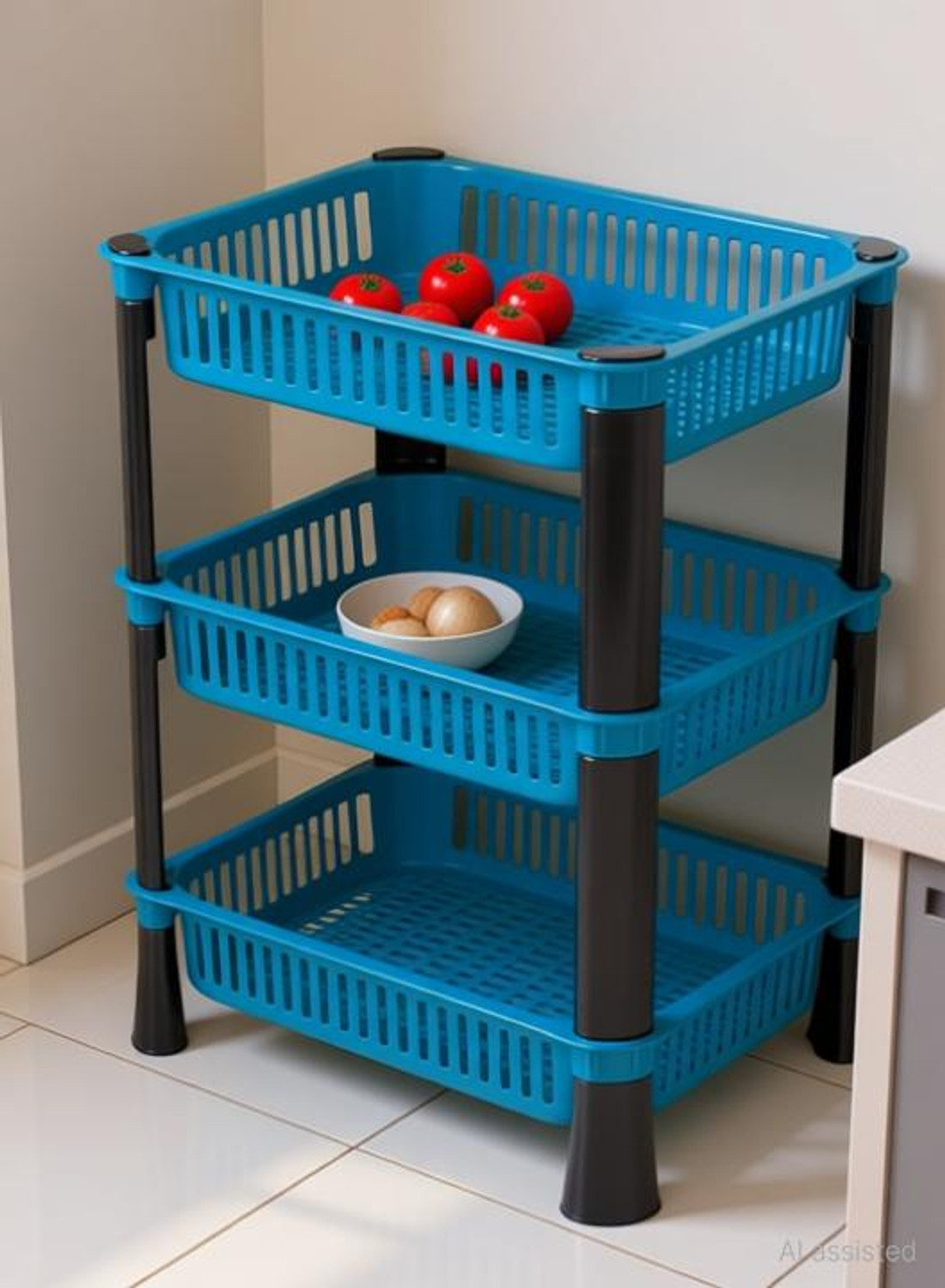 Image of RN Kart Fruits /Vegetables Kitchen Rack Plastic Vegetable Stand