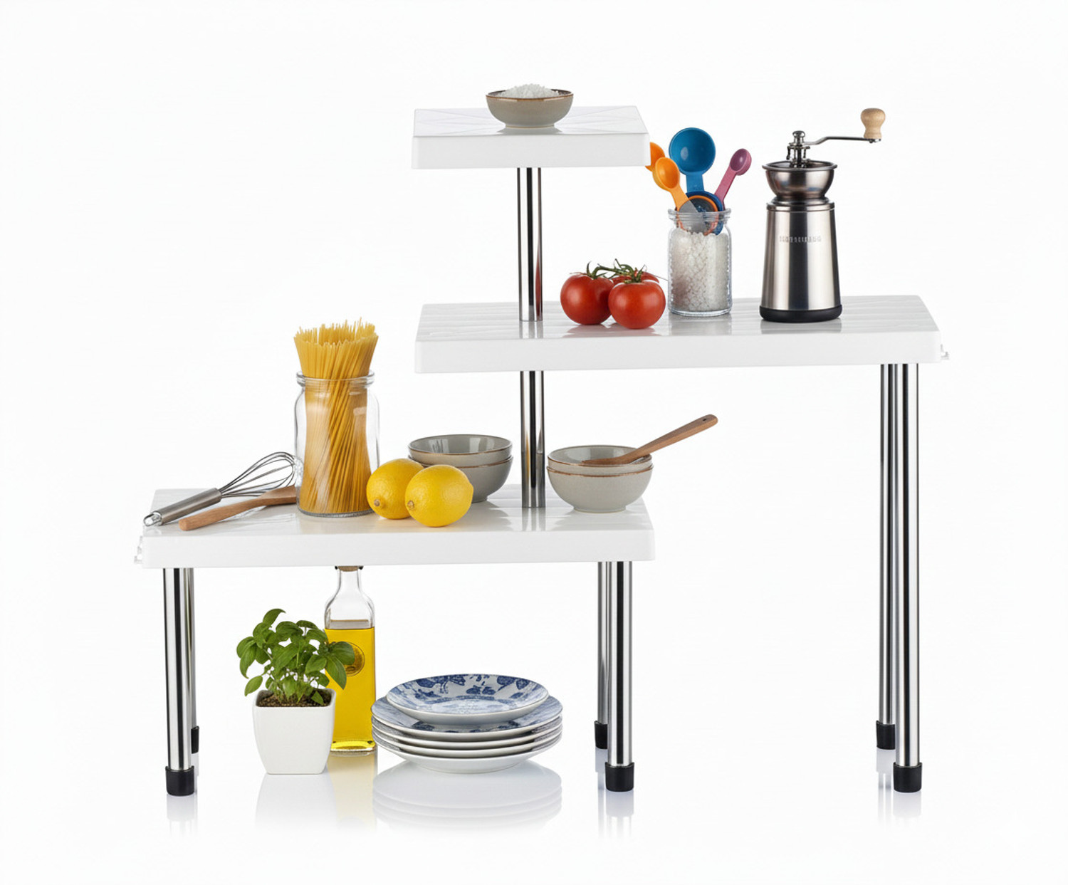Image of Umax 3 Shelf Organizer Plastic Kitchen Cabinet