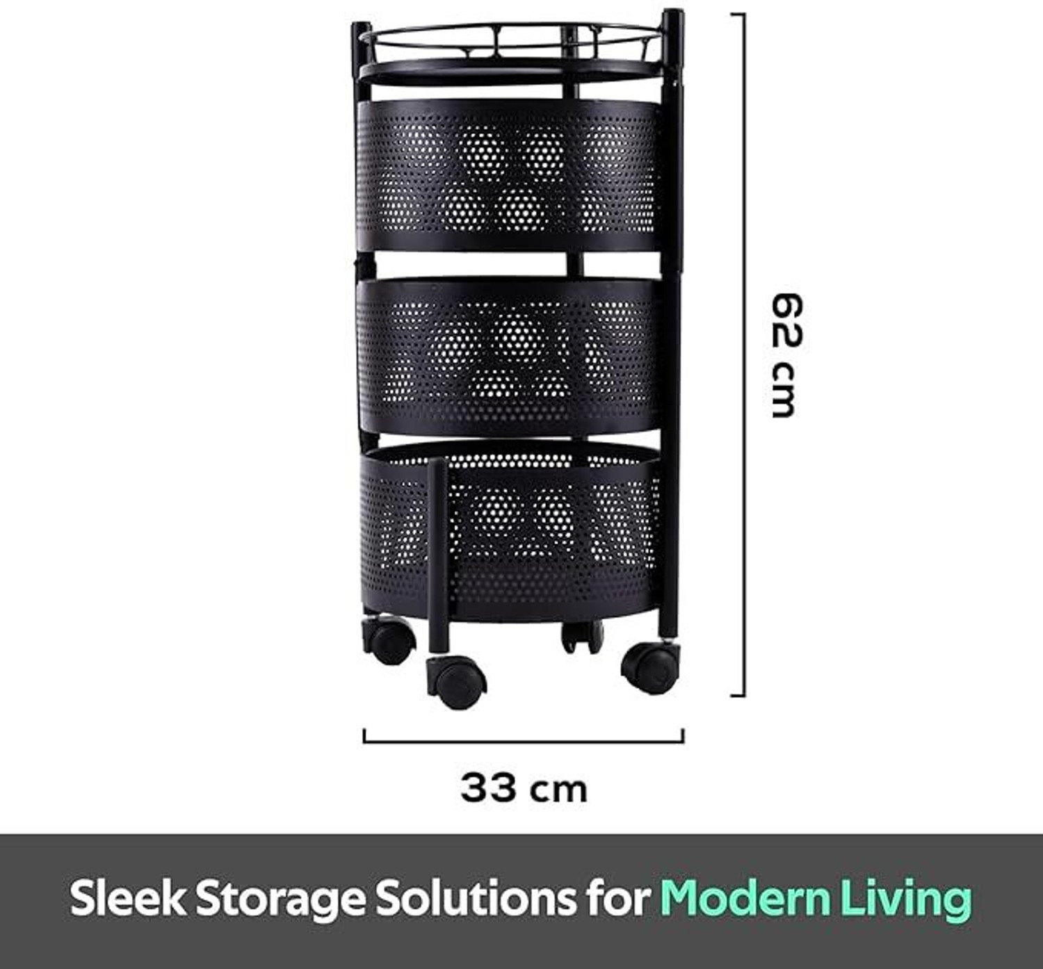 Image of UNIQUE INTERNATIONAL Iron Kitchen Trolley