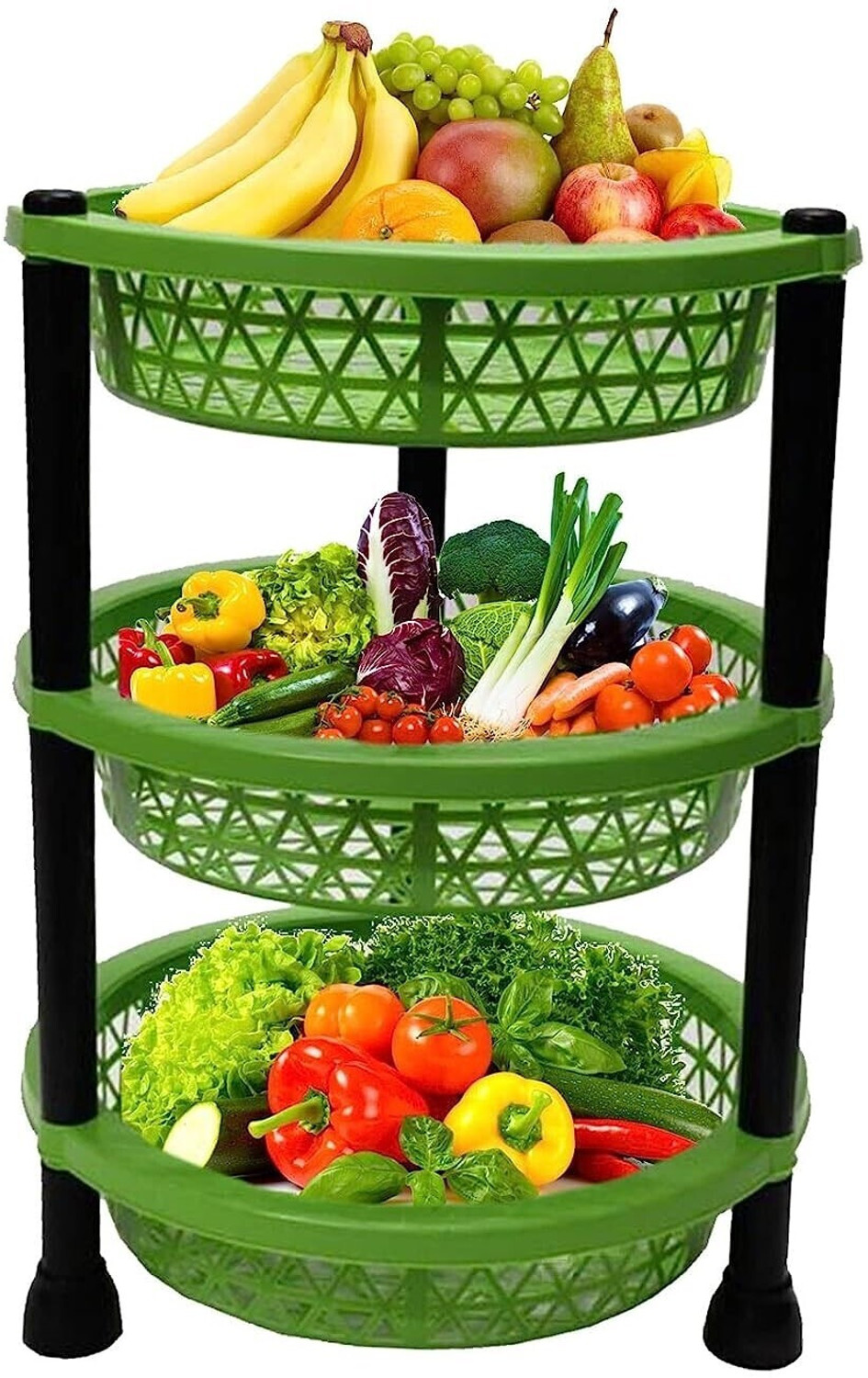 Image of UNITYSALES Plastic Vegetable Trolley Rack for Fruits, Vegetable, Onion, Potato Plastic Kitchen Trolley