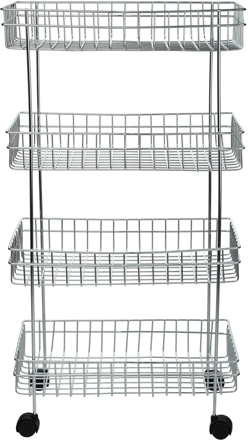 Image of protiblesales 4 Layer Moden Onion Potato Kitchen Storage Steel Rack Stainless Steel Kitchen Trolley