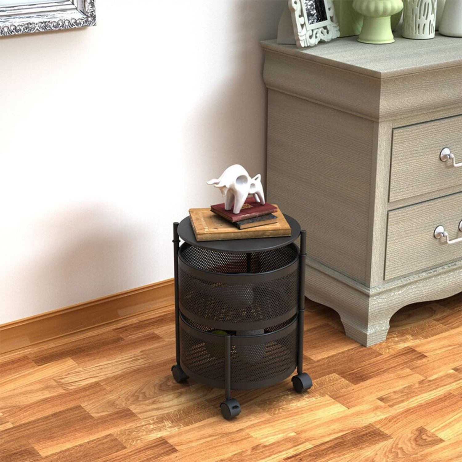 Image of Zeekty Kitchen Trolley with Wheels, Kitchen Organizer Items and Storage Solutions for Stainless Steel Kitchen Trolley