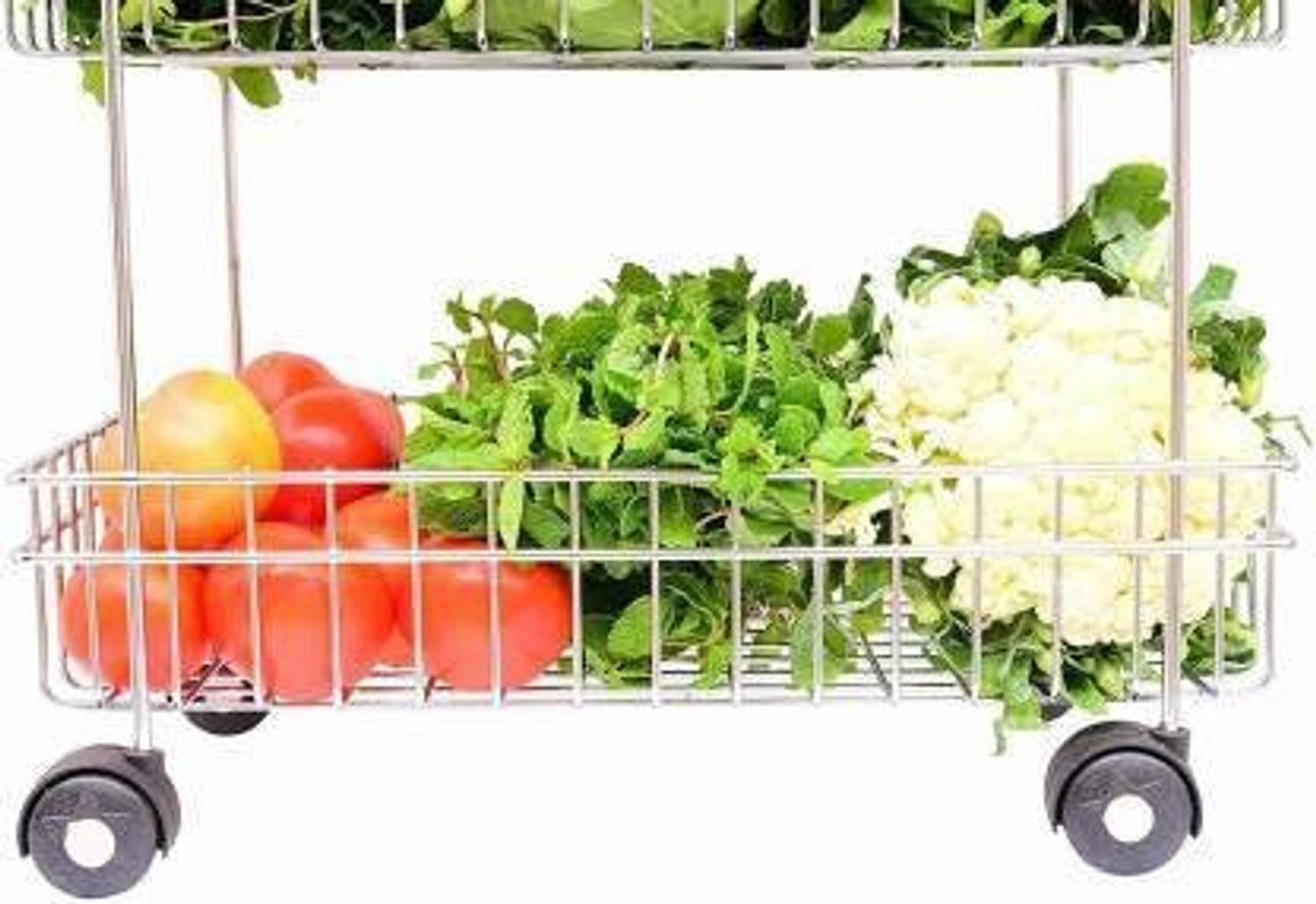Image of Exiito kitchen 3 Layer Stand for Kitchen Fruit Vegetable Stand Storage Trolley Stainless Steel Kitchen Trolley Stainless Steel Kitchen Trolley