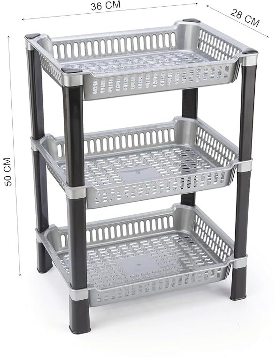 Image of Umax Multipurpose Storage Rack Organizer, Plastic Shelf Stand for Kitchen, Office Plastic Kitchen Trolley