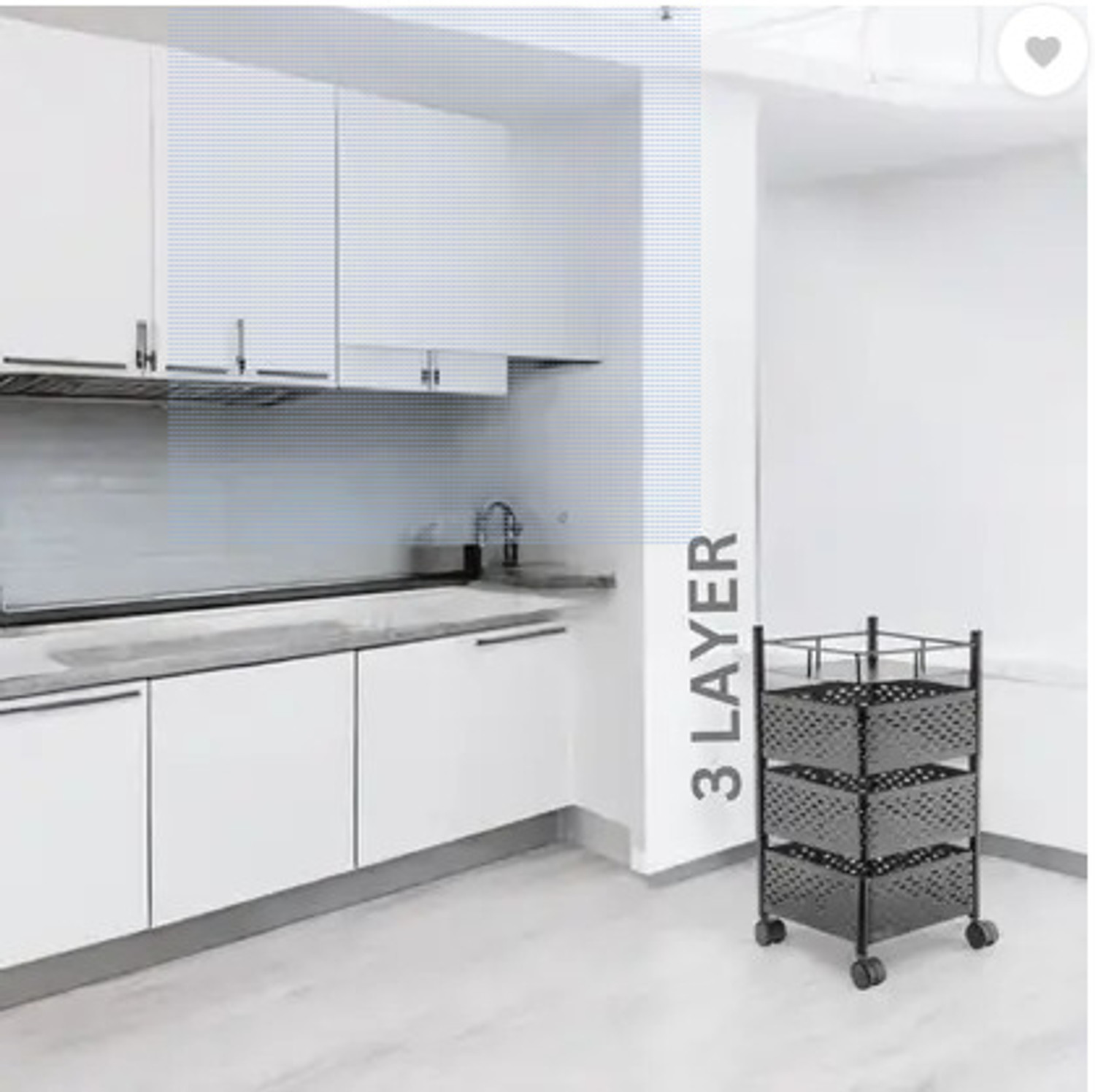 Image of Flipkart SmartBuy KT 3 layer kitchen trolley Iron Kitchen Trolley