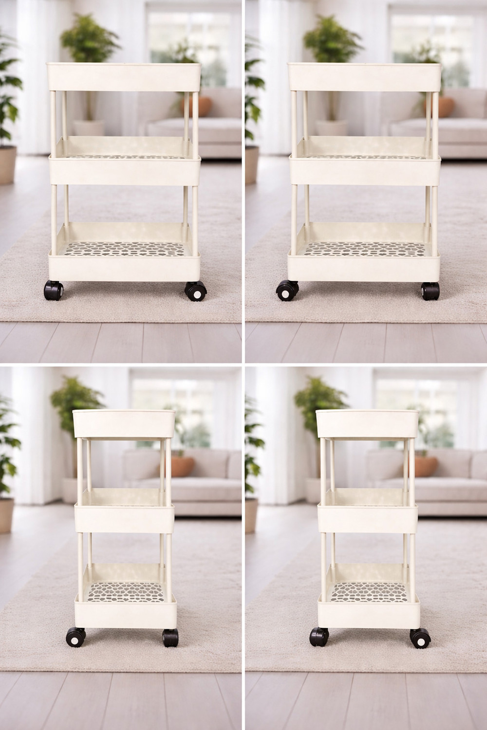 Image of MGKENTERPRISE 5 Layer Storage Rack with Wheels Plastic Kitchen Trolley