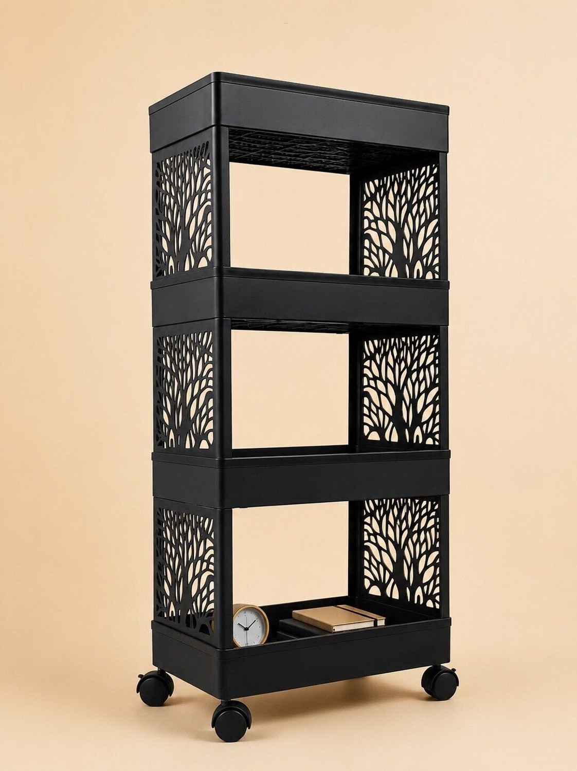 Image of Surety for Safety Utility Rolling Cart for Bathroom, Kitchen & Office Plastic Kitchen Trolley