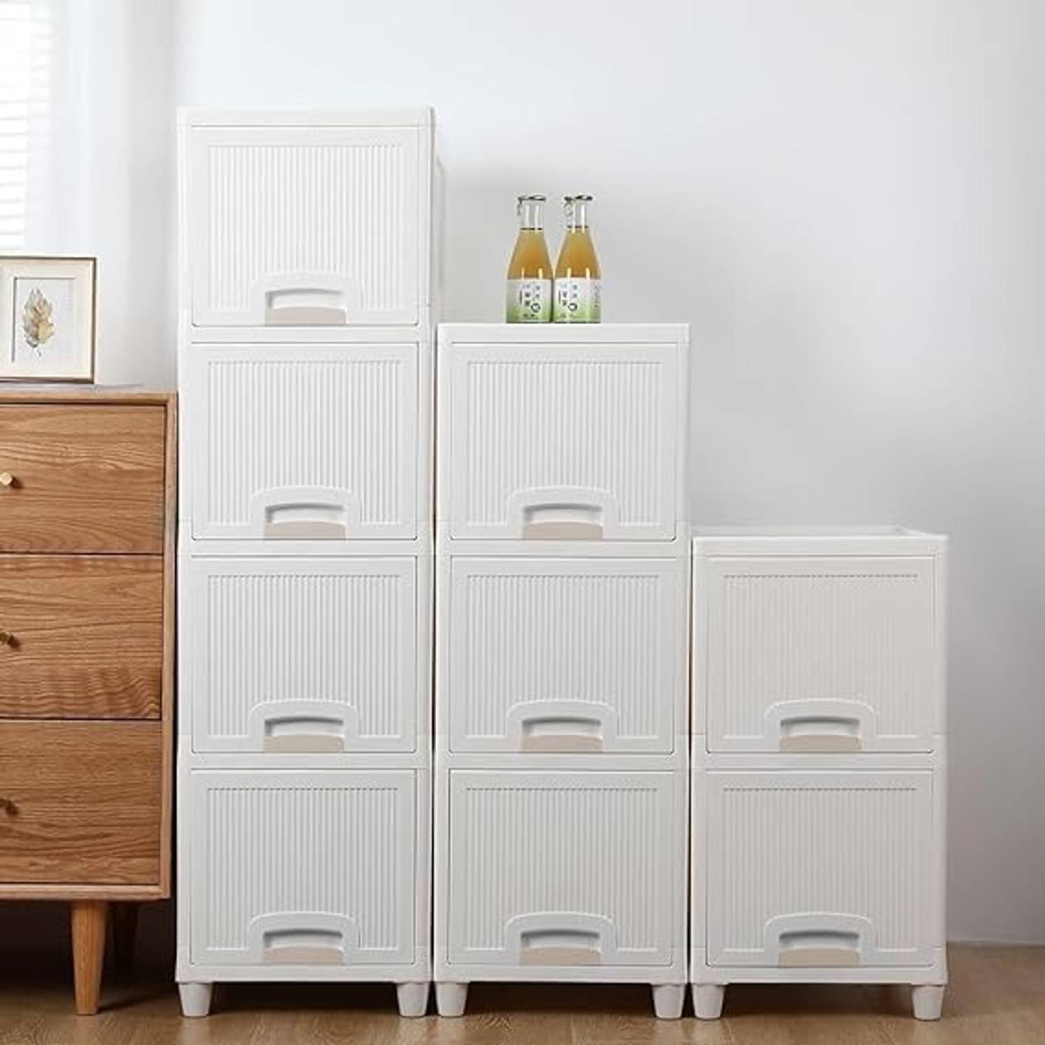 Zeekty Plastic Free Standing Chest of Drawers (Finish Color - WHITE, Pre-assembled) deal from flipkart