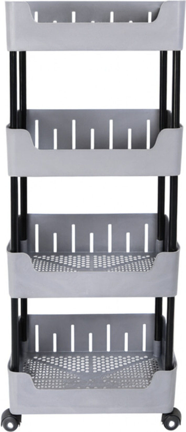 Image of VM BOND Multi-Purpose Plastic Storage Organizer 4-Tier Rack with Wheel Bathroom & Office Plastic Kitchen Trolley