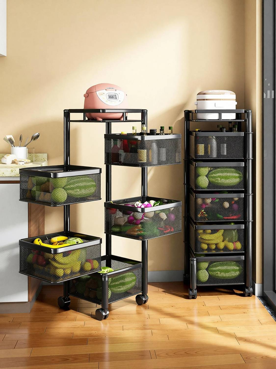 iBELL TS595 5 Tier Rotating Kitchen Rack - Image 3