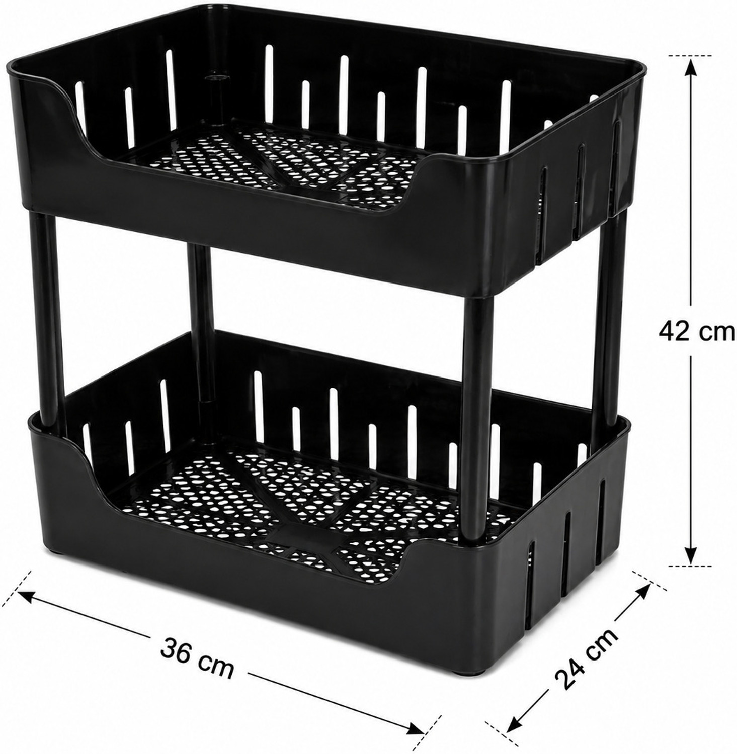 Image of VM BOND 2 Layer Plastic Toy Storage Rack | Kids Book & Toy Organizer {NO-WHEEL} Plastic Kitchen Trolley