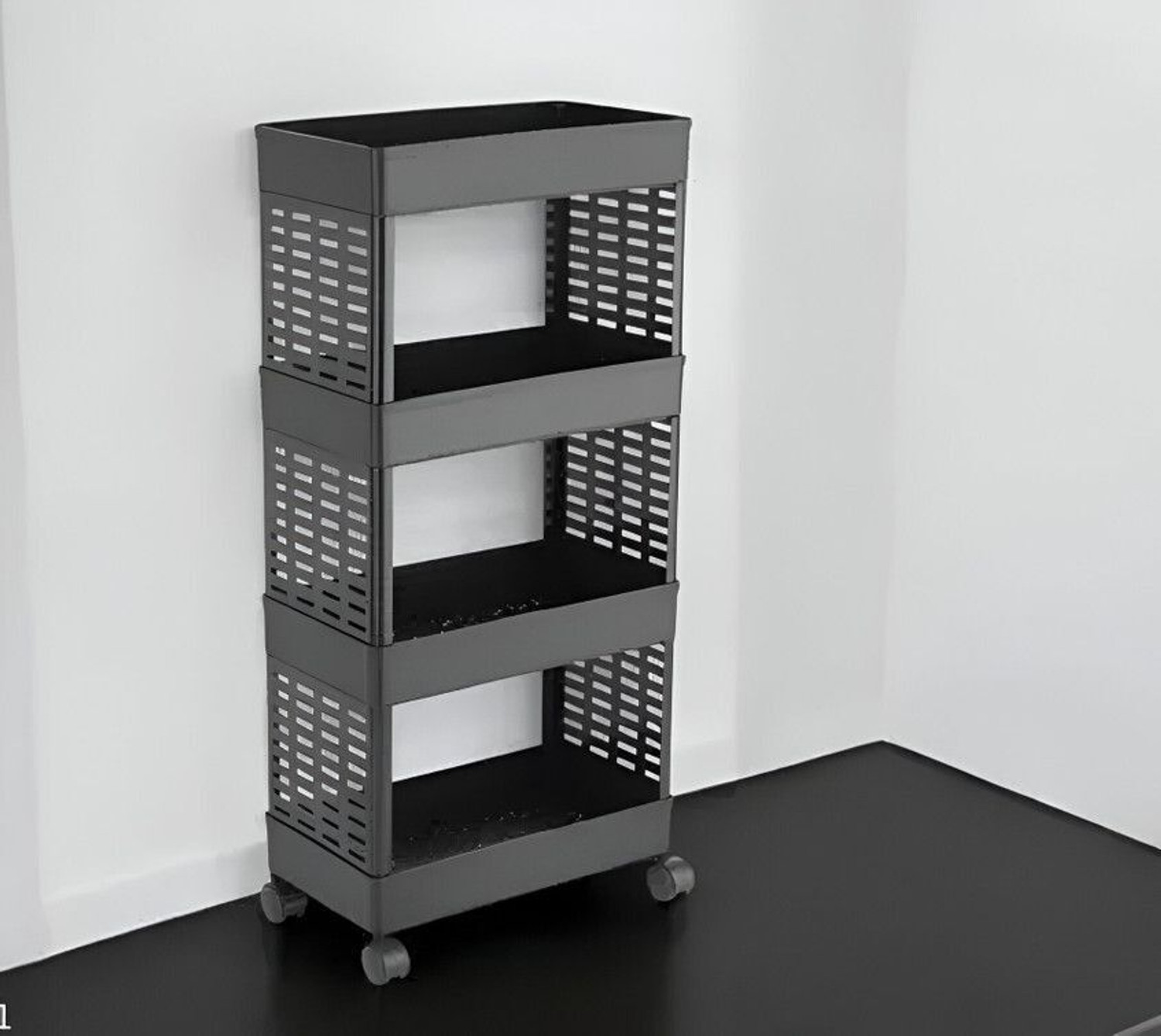 Image of HomeQueen Multi-Purpose Plastic Storage Organizer 4-Tier Rack Plastic Kitchen Trolley