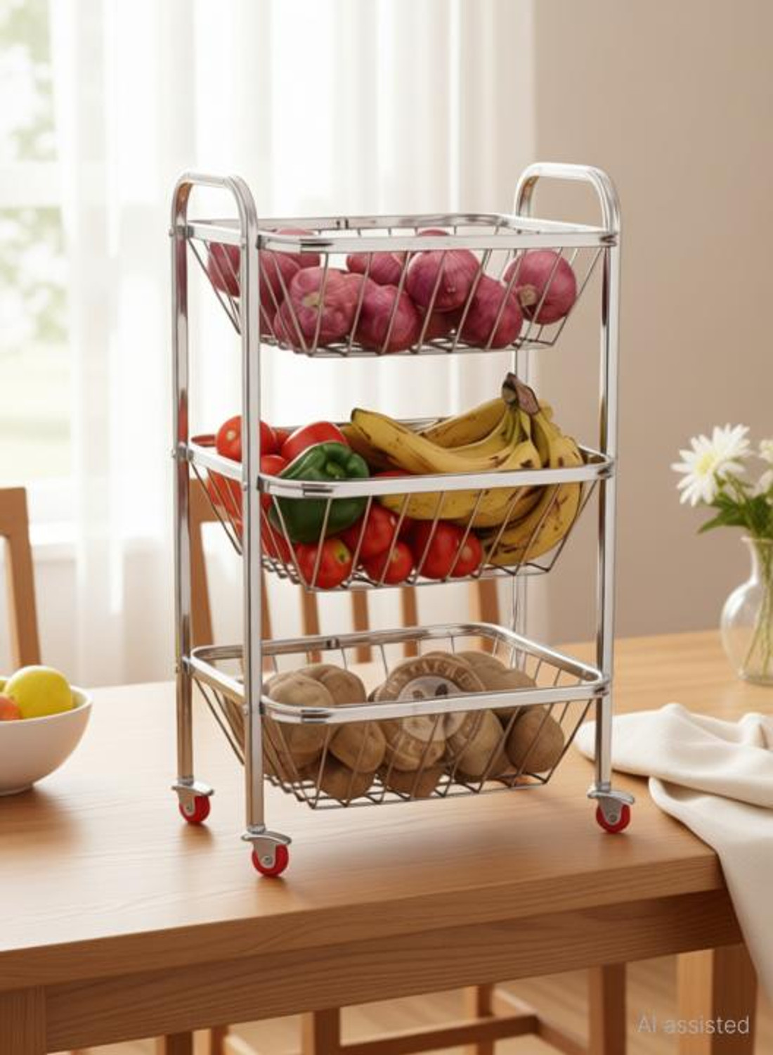 Image of fashion kitchen Stainless Steel Fruit & Vegetable Basket