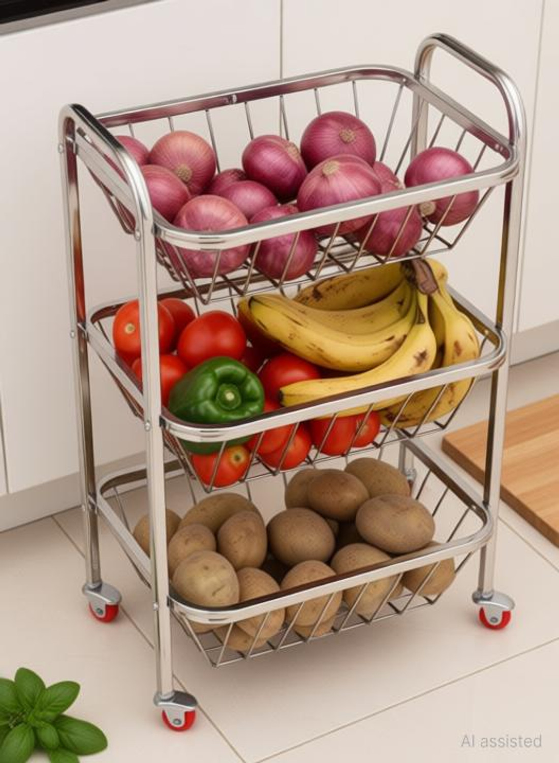 Image of fashion kitchen Stainless Steel Fruit & Vegetable Basket