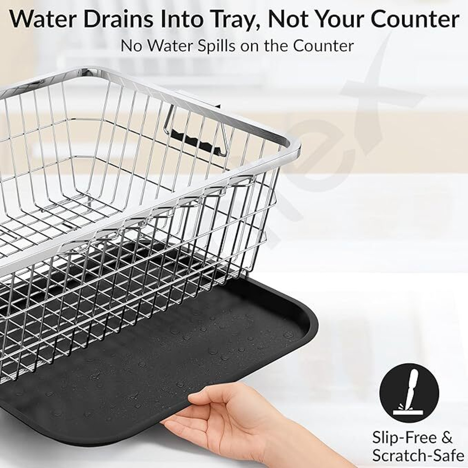 Image of RECTITUDE Utensils Basket Drainer Dish Drainer Basket for Kitchen /Utensil Stand Stainless Steel Kitchen Trolley