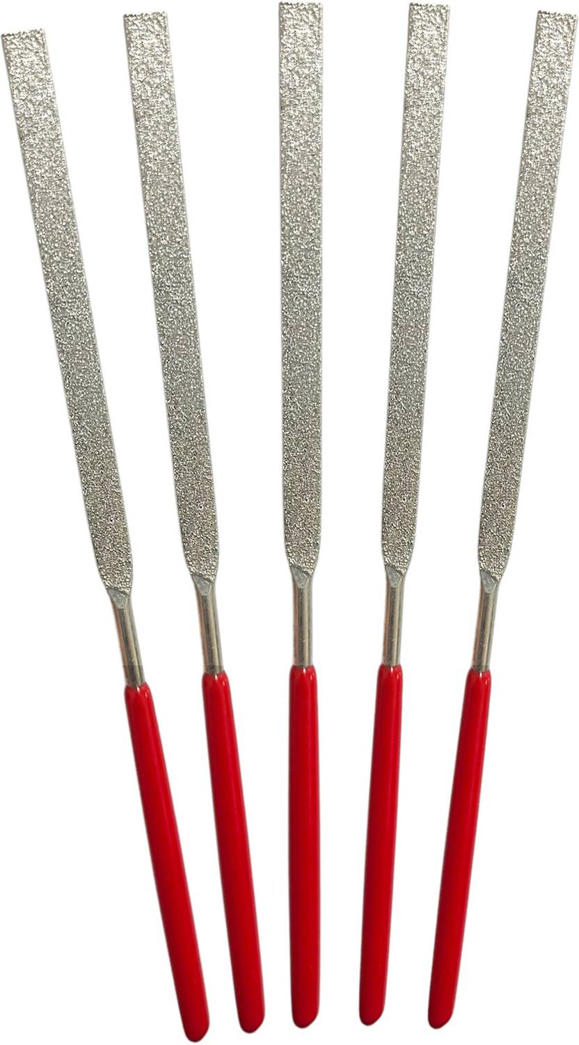 ADAWAT 5Pcs 3x140mm Diamond Needle Files Flat Shape Set Jewelry Metal Glass Stone Knife Sharpening Steel