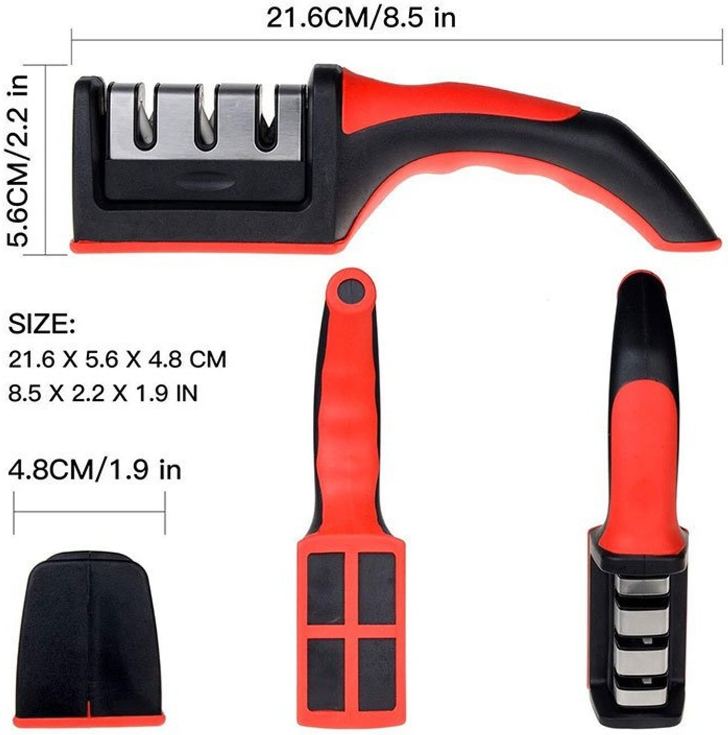 Image of ZURU BUNCH 3in1 Knife Sharpener Manual Kitchenware Gadget Handheld Portable Sharpening Tool Knife Sharpening Steel