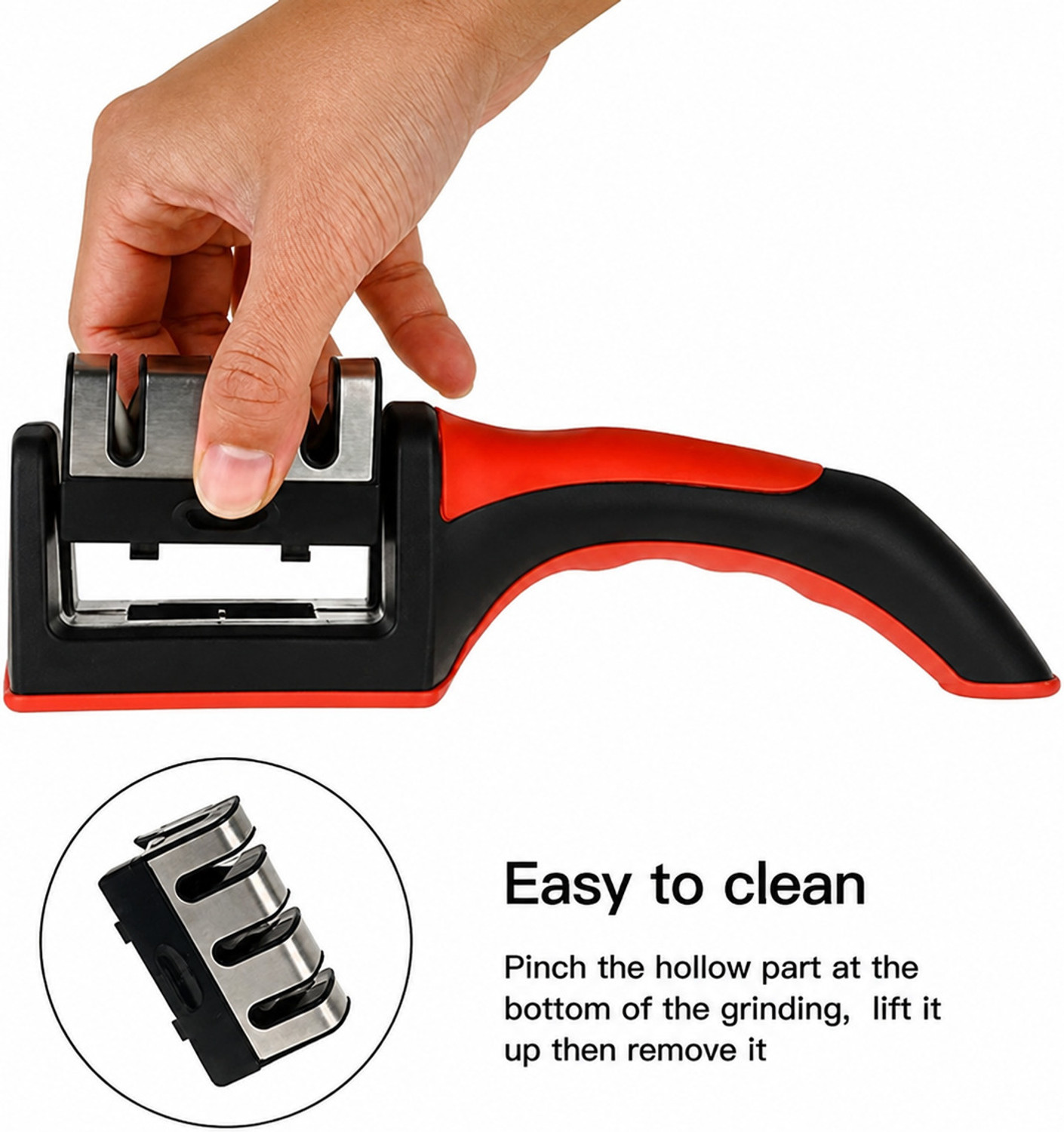 Image of Khodiyar Professional 3 Stage Kitchen Knife Sharpener Ergonomic Non-Slip Handle Pack of 2 Knife Sharpening Steel