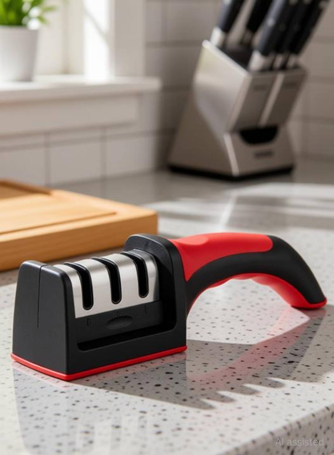 ANIKH 3-Stage professional Manual Knife Sharpener for Kitchen Knives, Scissors A67 Knife Sharpening Steel