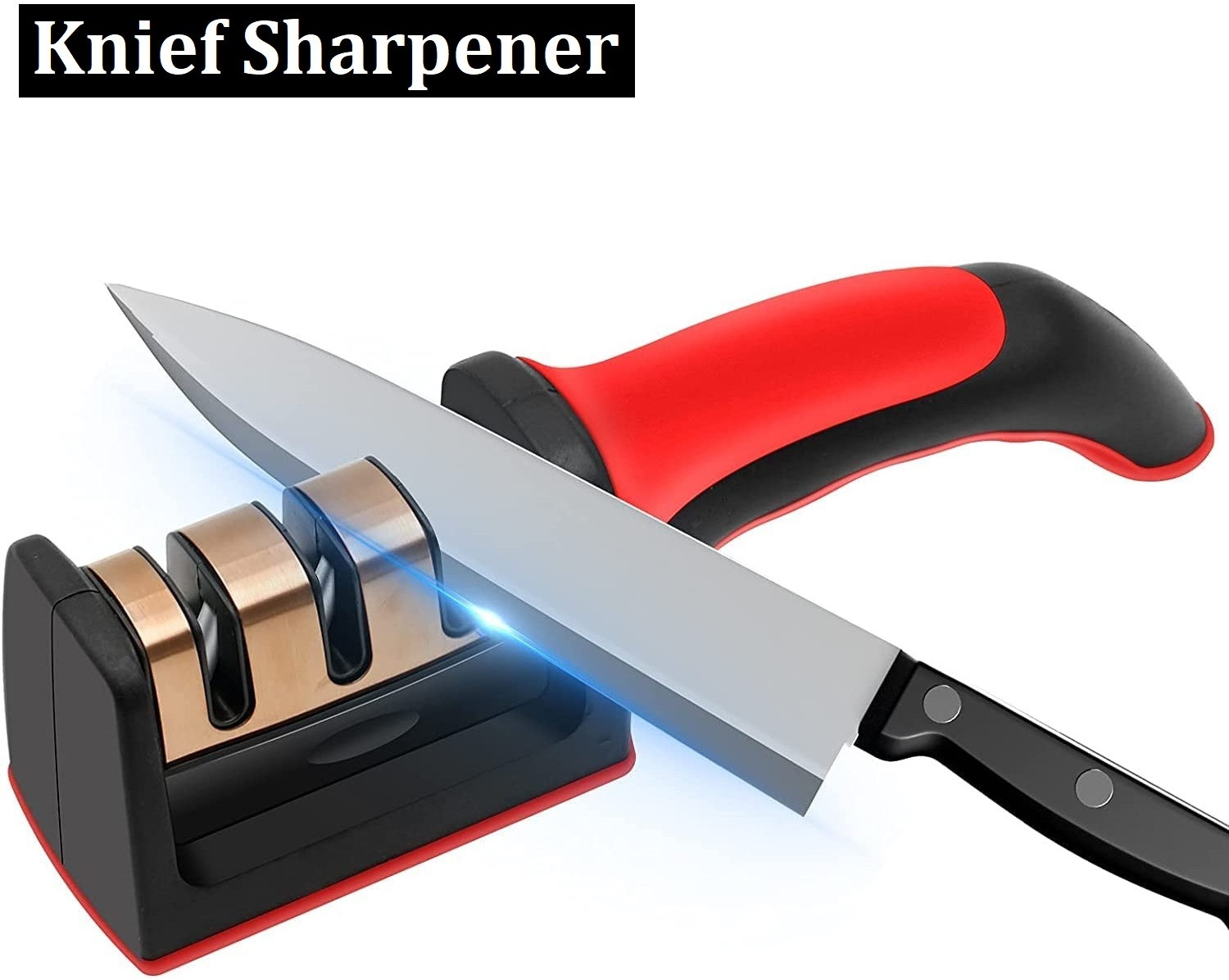 Image of ZURU BUNCH 3in1 Knife Sharpener Manual Kitchenware Gadget Handheld Portable Sharpening Tool Knife Sharpening Steel