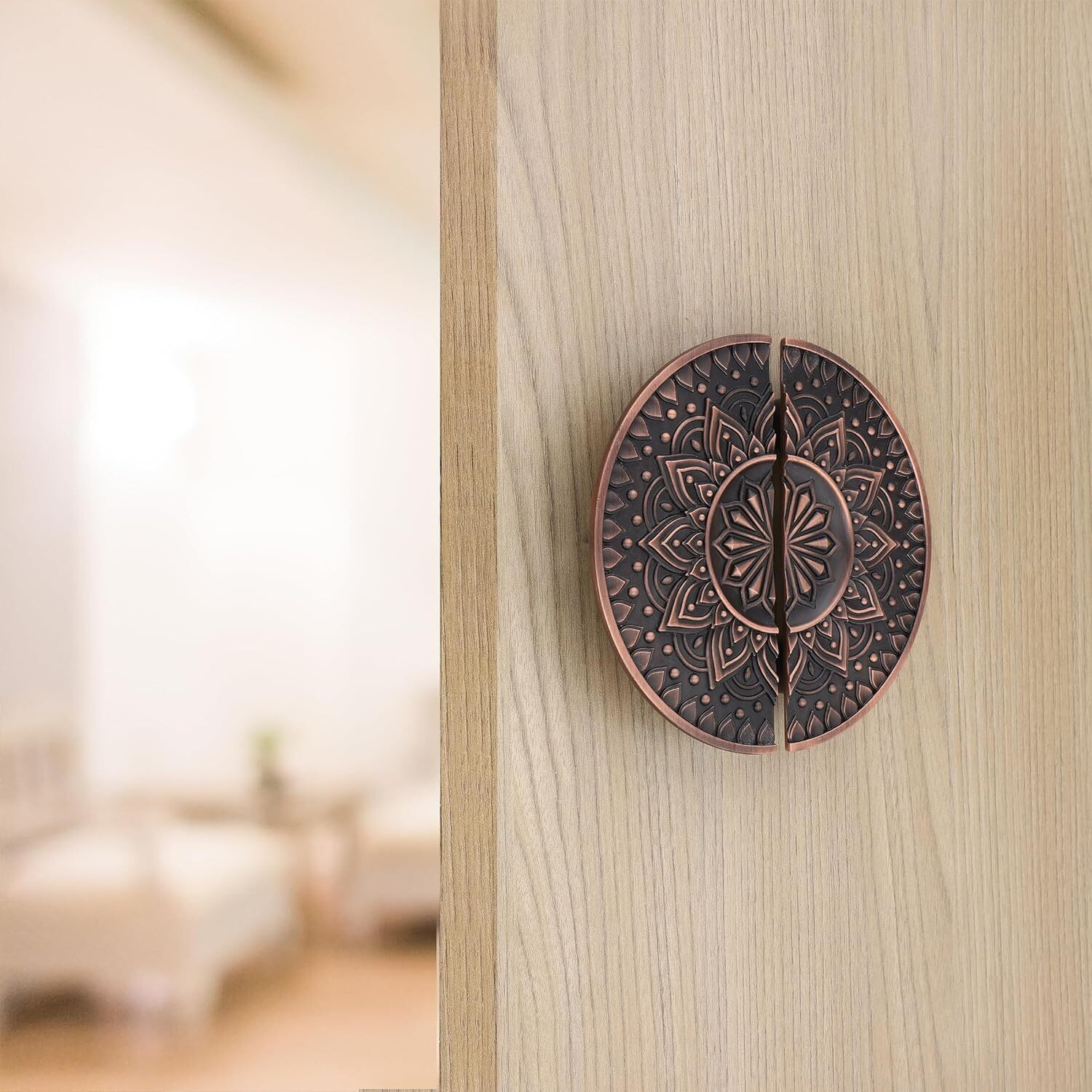 Image of Bzcarts 8 Inch Copper Main Door Handle for The Doors of House|Office|Hotels|Pooja Room Aluminium Door Handle
