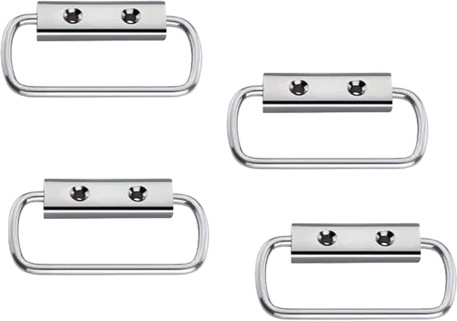 AAS COPULA Chest Handles 3 Inches Heavy 4 Pieces Silver Kadi for Furniture Bed Storage Box Stainless Steel Cabinet/Drawer Handle