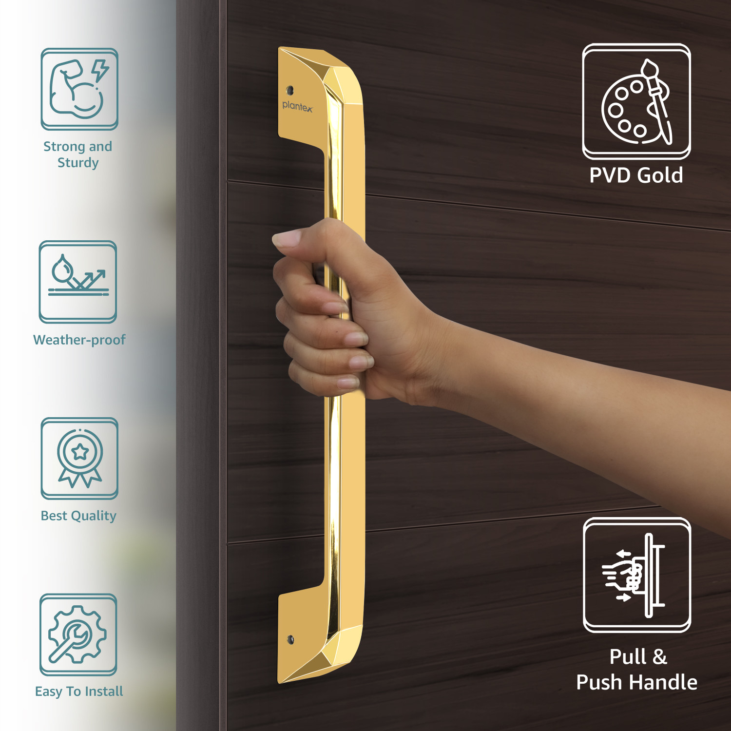 Image of Plantex Main Door Handle /Door Handle /14 Inch Pull-Push Handle for Home /Office /Hotel Zinc Door Handle