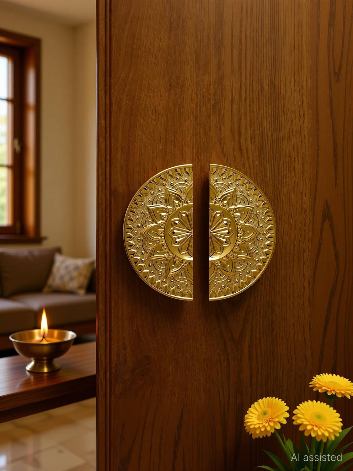 Bzcarts Gold Main Door Handle for All The Doors of House|Office|Hotels|Pooja Room Aluminium Door Handle