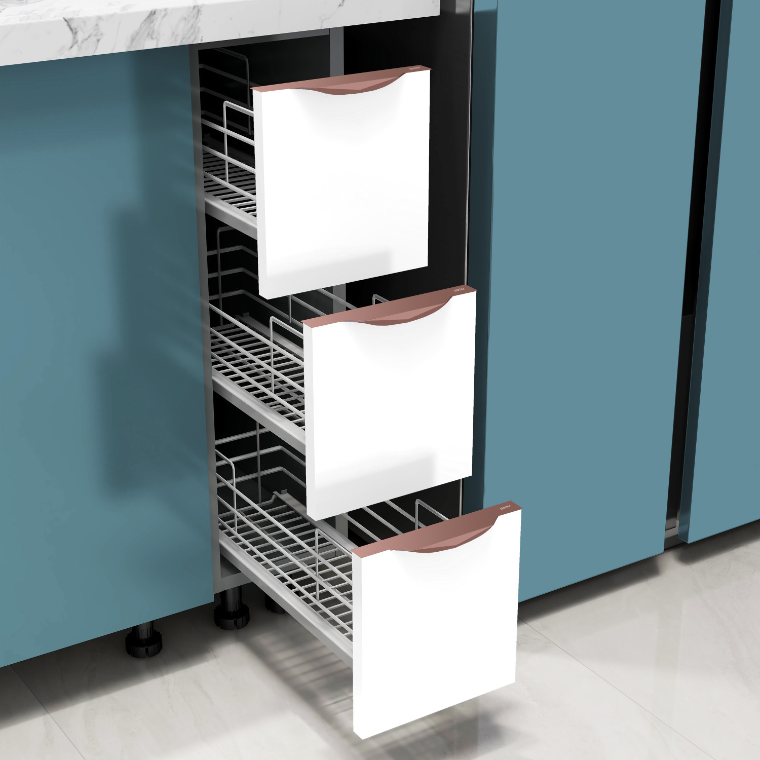 Image of Plantex Wardrobe Profile Handle /8 Inch Pull Handle for Modular Kitchen Cabinet /Drawers Aluminium Cabinet /Drawer Handle