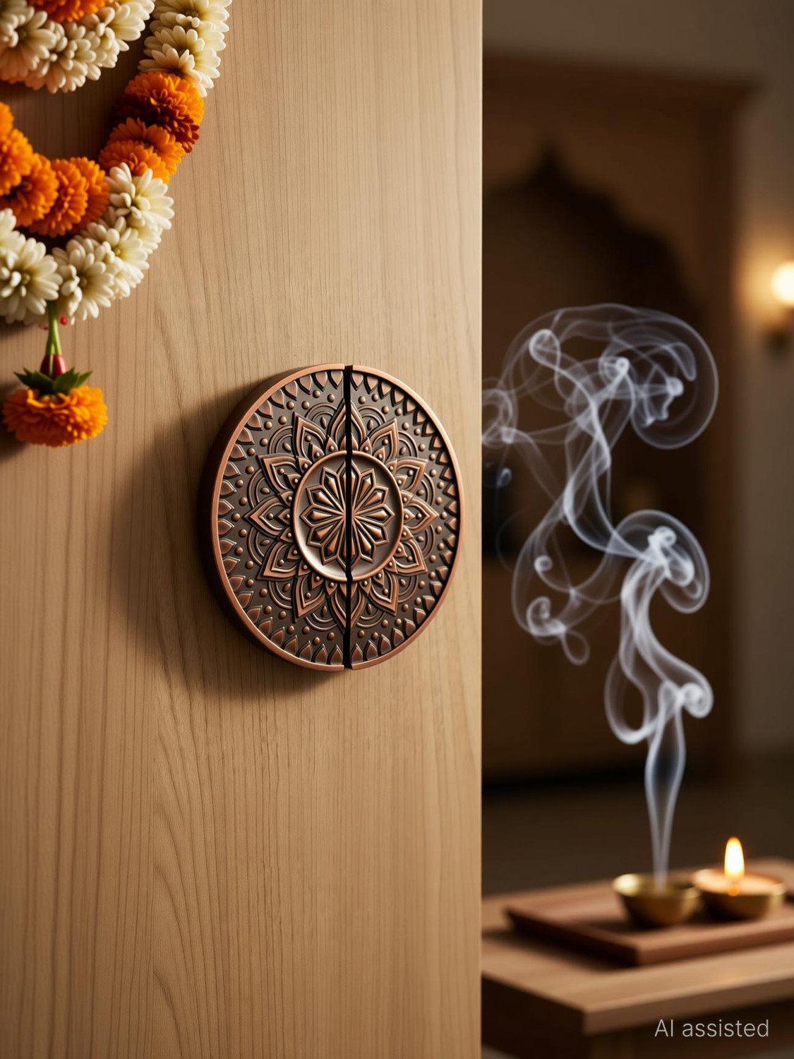 Image of Bzcarts 8 Inch Copper Main Door Handle for The Doors of House|Office|Hotels|Pooja Room Aluminium Door Handle