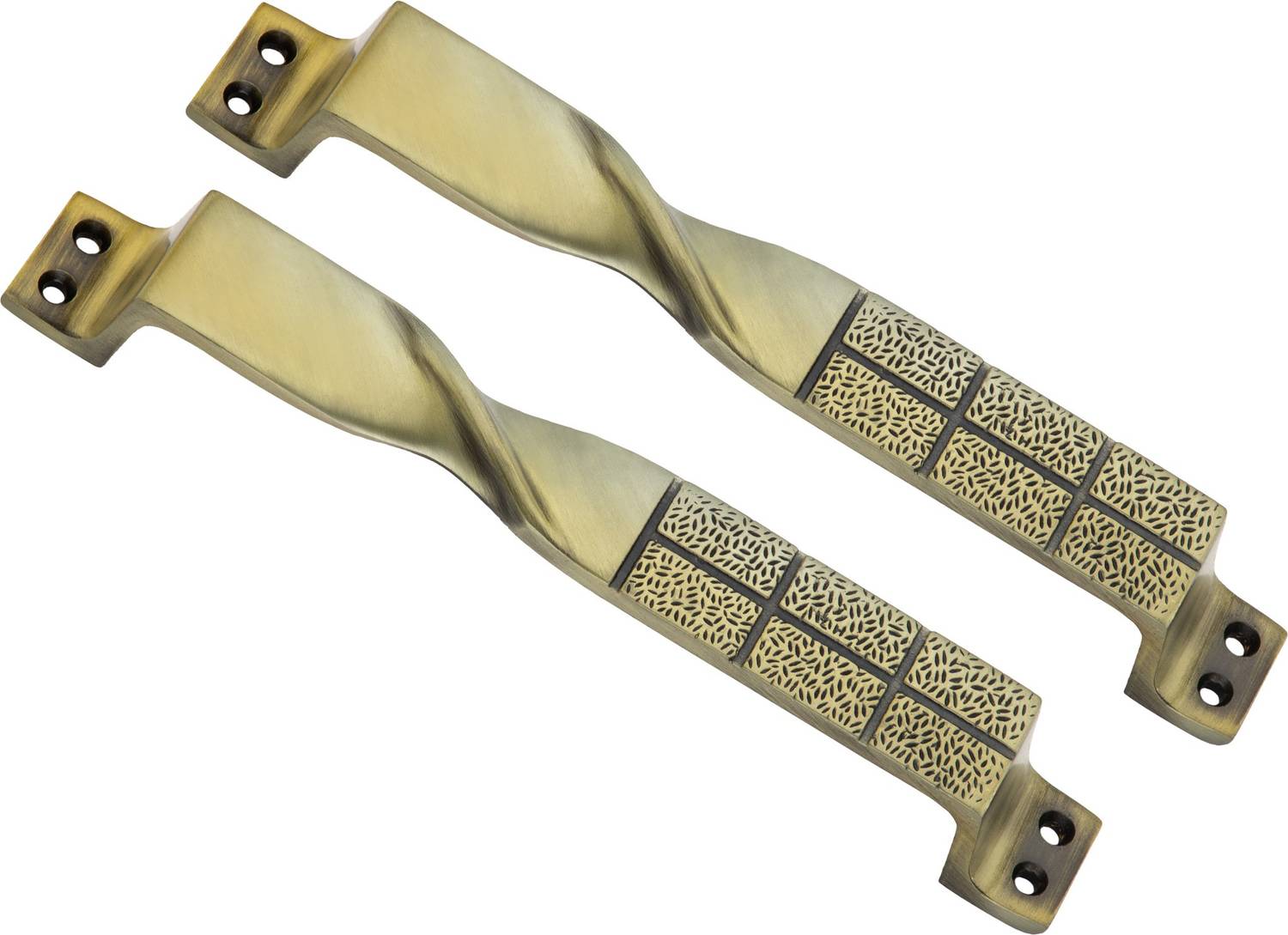 BUCKLER Twist,Zinc Alloy-Gold Black Antique Finish,8 Inch Main Door|Cabinet|Wardrobe Zinc Door Handle