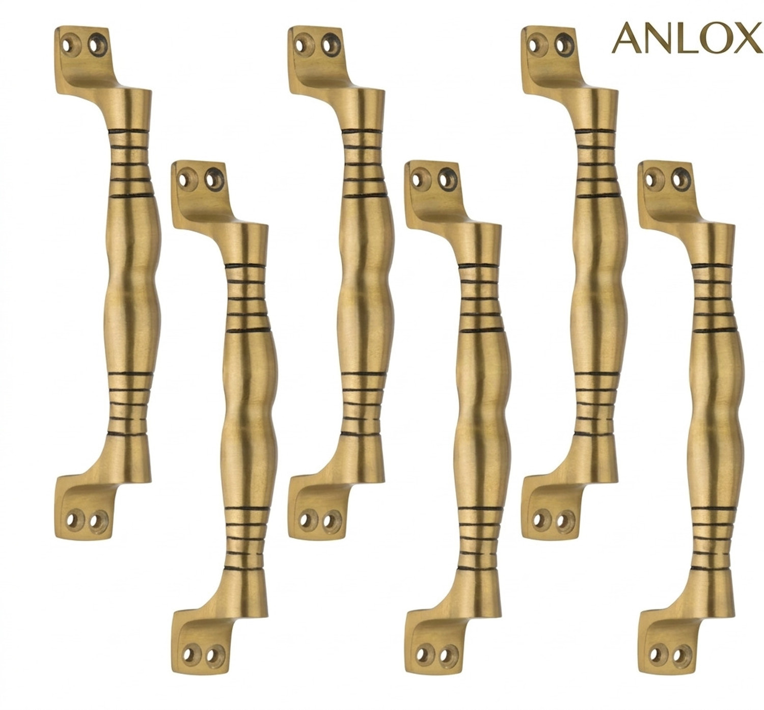 Image of ANLOX 4L Brass Antique Finish Door Handle Gold Plated Door Handle