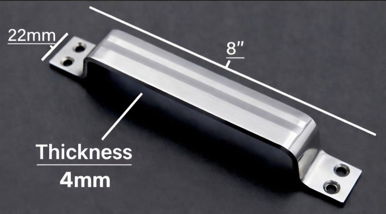 Image of Shree lite SGSI Designer SS Door Handle 8 Inch | Modern Mirror Finish | Heavy Duty Stainless Steel Door Handle