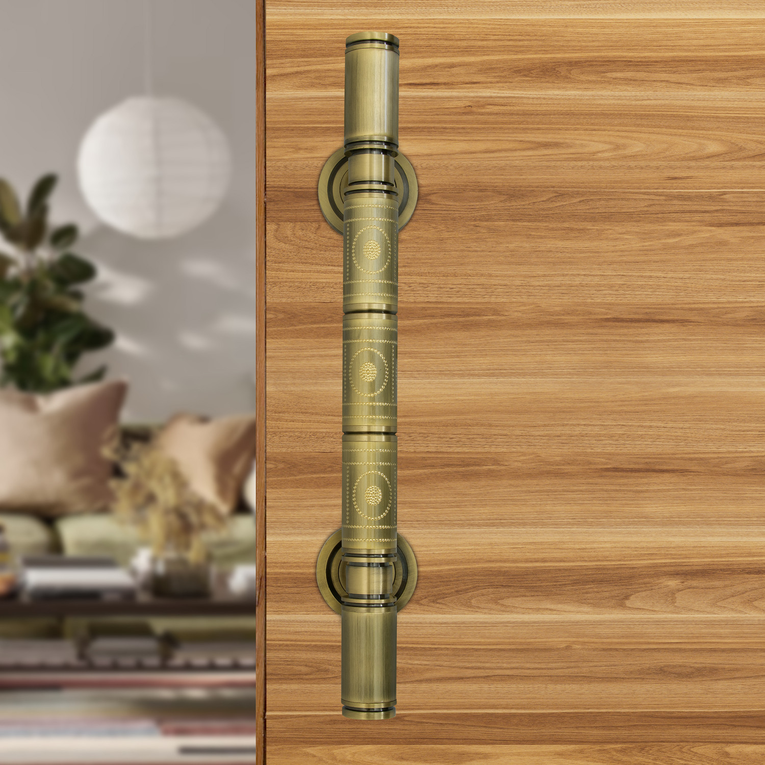 Image of Plantex Main Door Handle /12 inch Pull-Push Handle for Home /Office /Hotel -(Brass Antique) Brass Door Handle